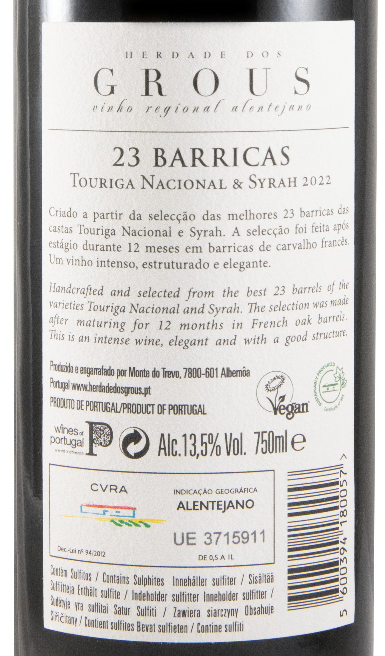 2022 Herdade dos Grous 23 Barricas tinto