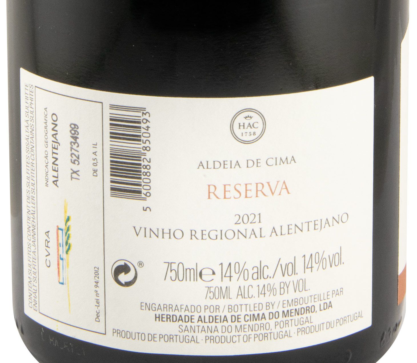 2021 Herdade Aldeia de Cima Reserva tinto