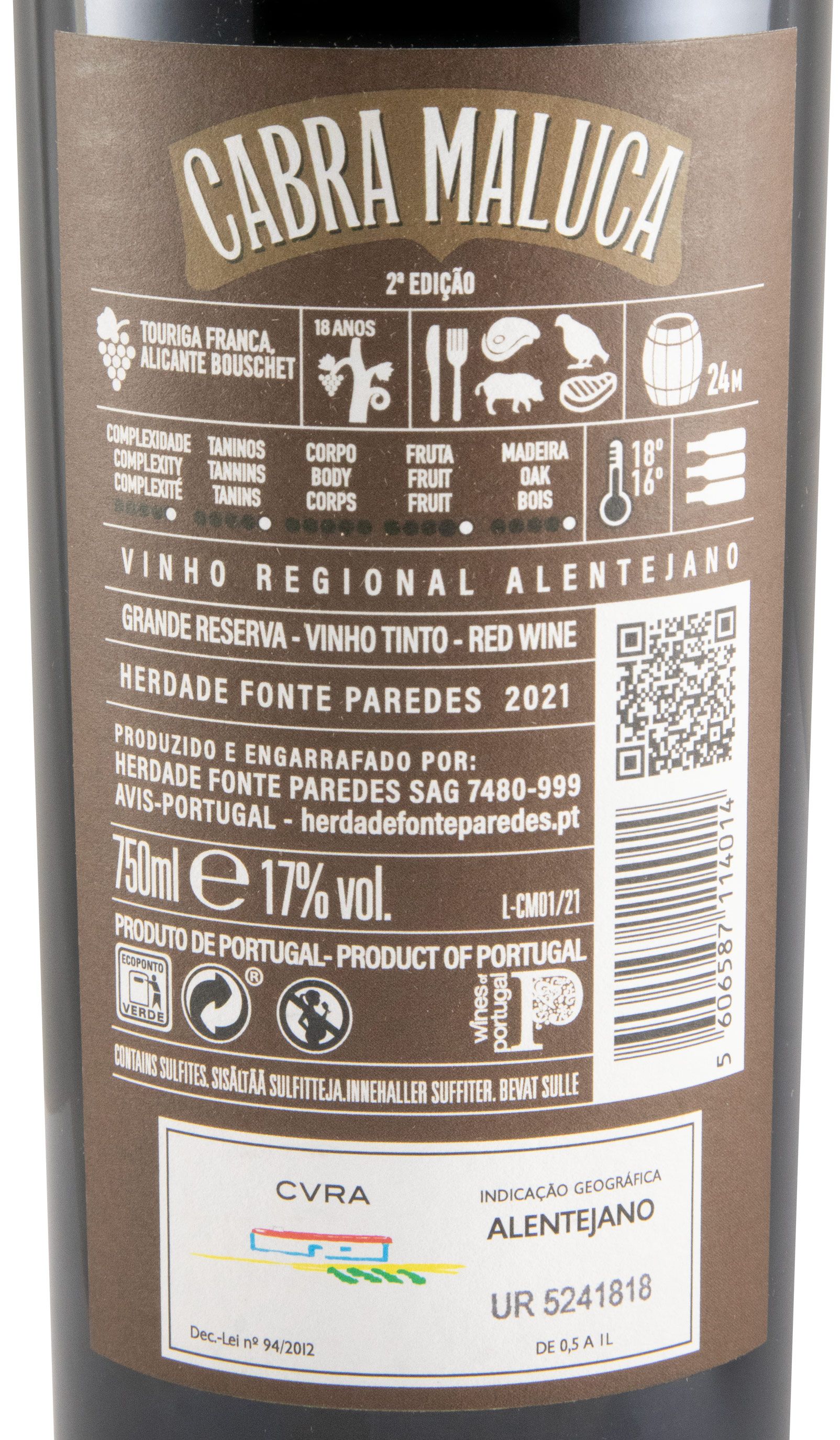 2021 Herdade Fonte Paredes Cabra Maluca Grande Reserva red