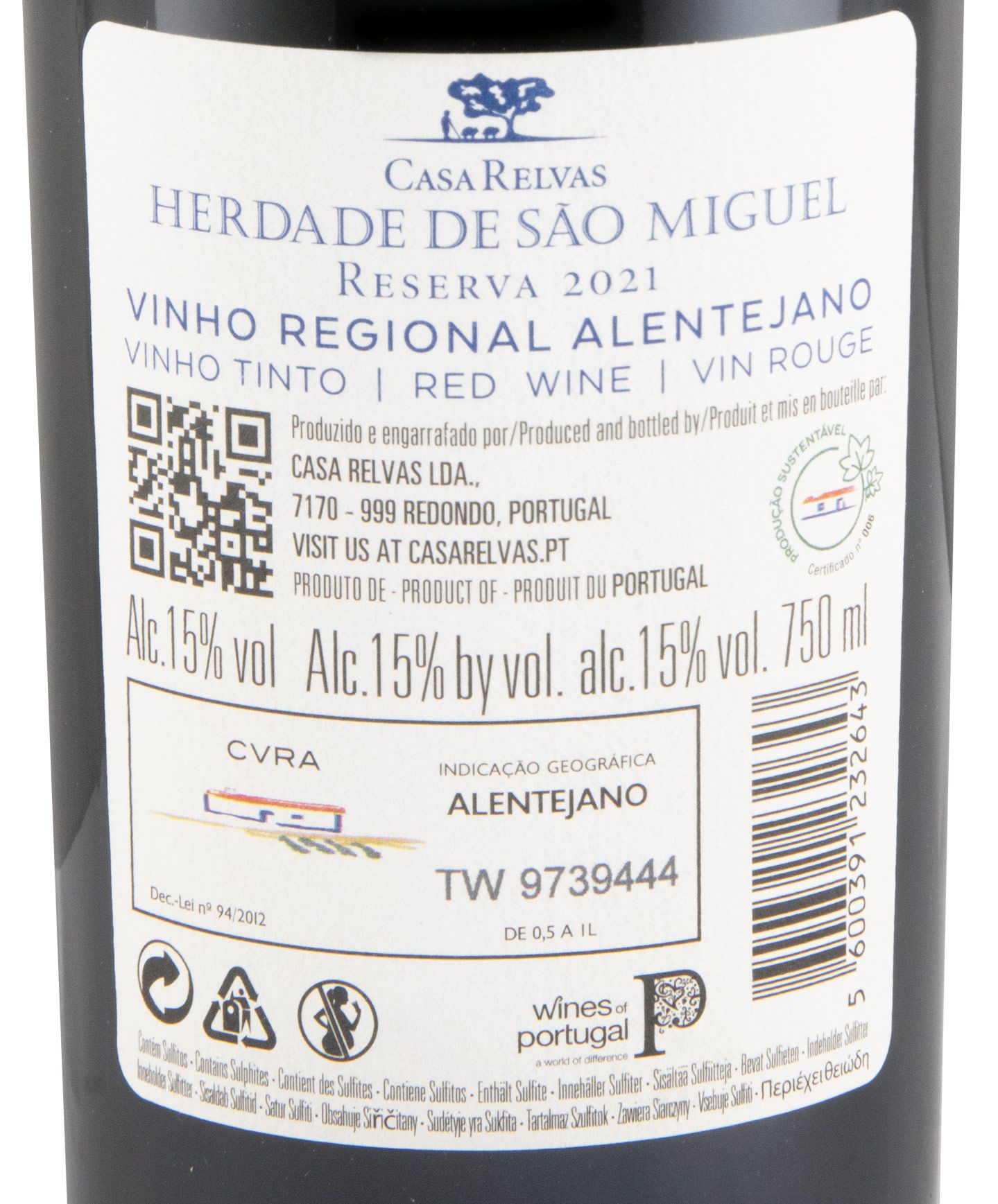 2021 Herdade de São Miguel Reserva red