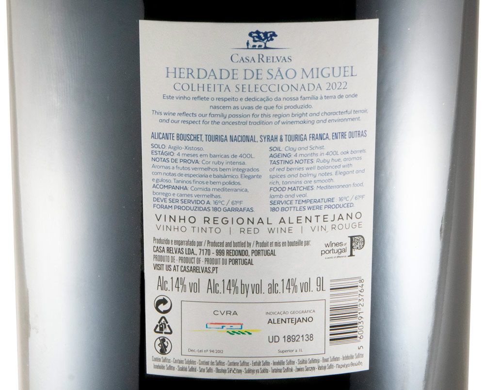 2022 Herdade de São Miguel Colheita Seleccionada red 9L