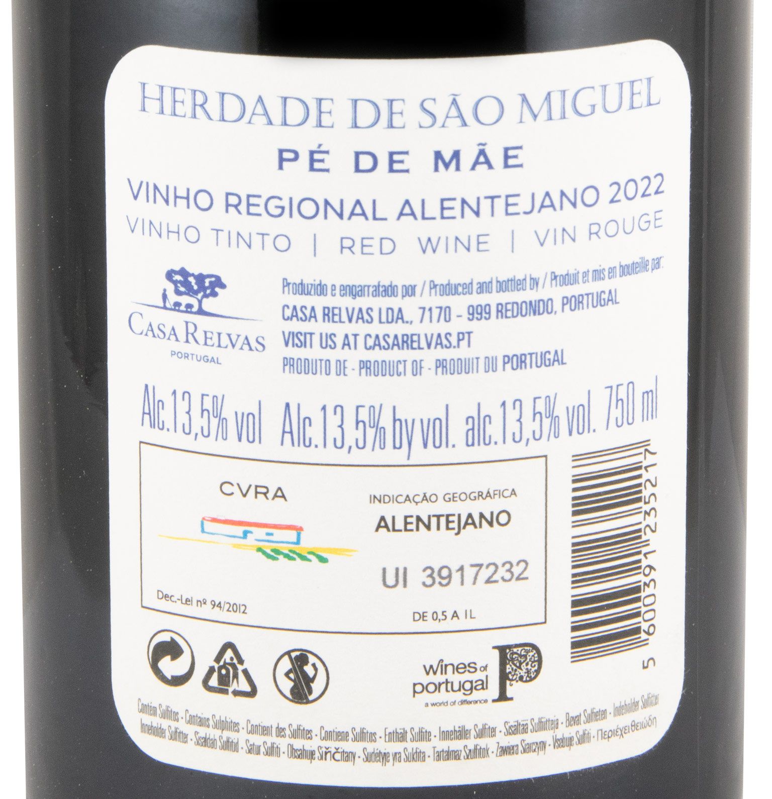 2022 Herdade de São Miguel Pé de Mãe tinto