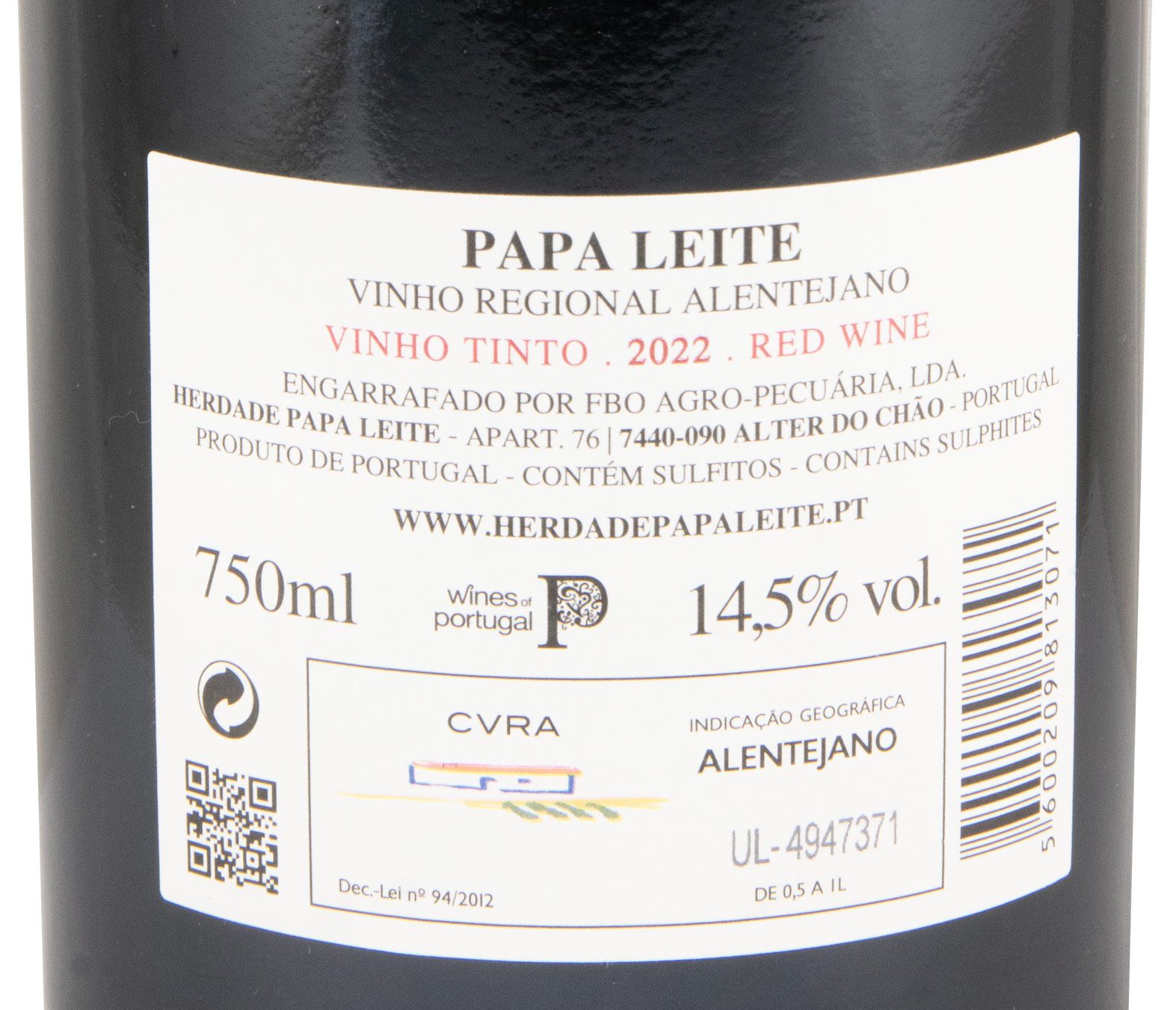 2022 Herdade Papa Leite Pacto do Diabo tinto