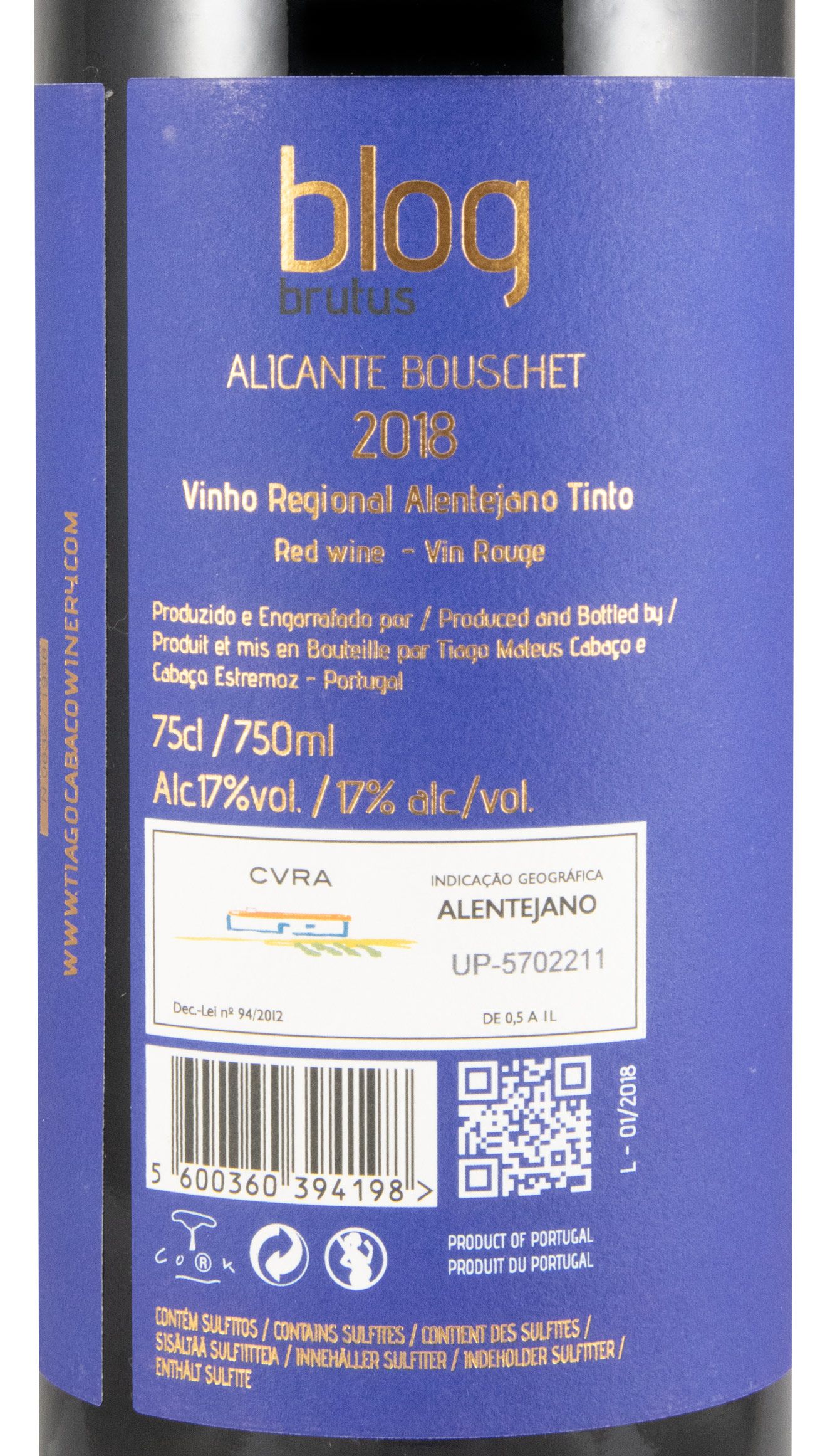 2018 Blog Brutus by Tiago Cabaço Alicante Bouschet tinto