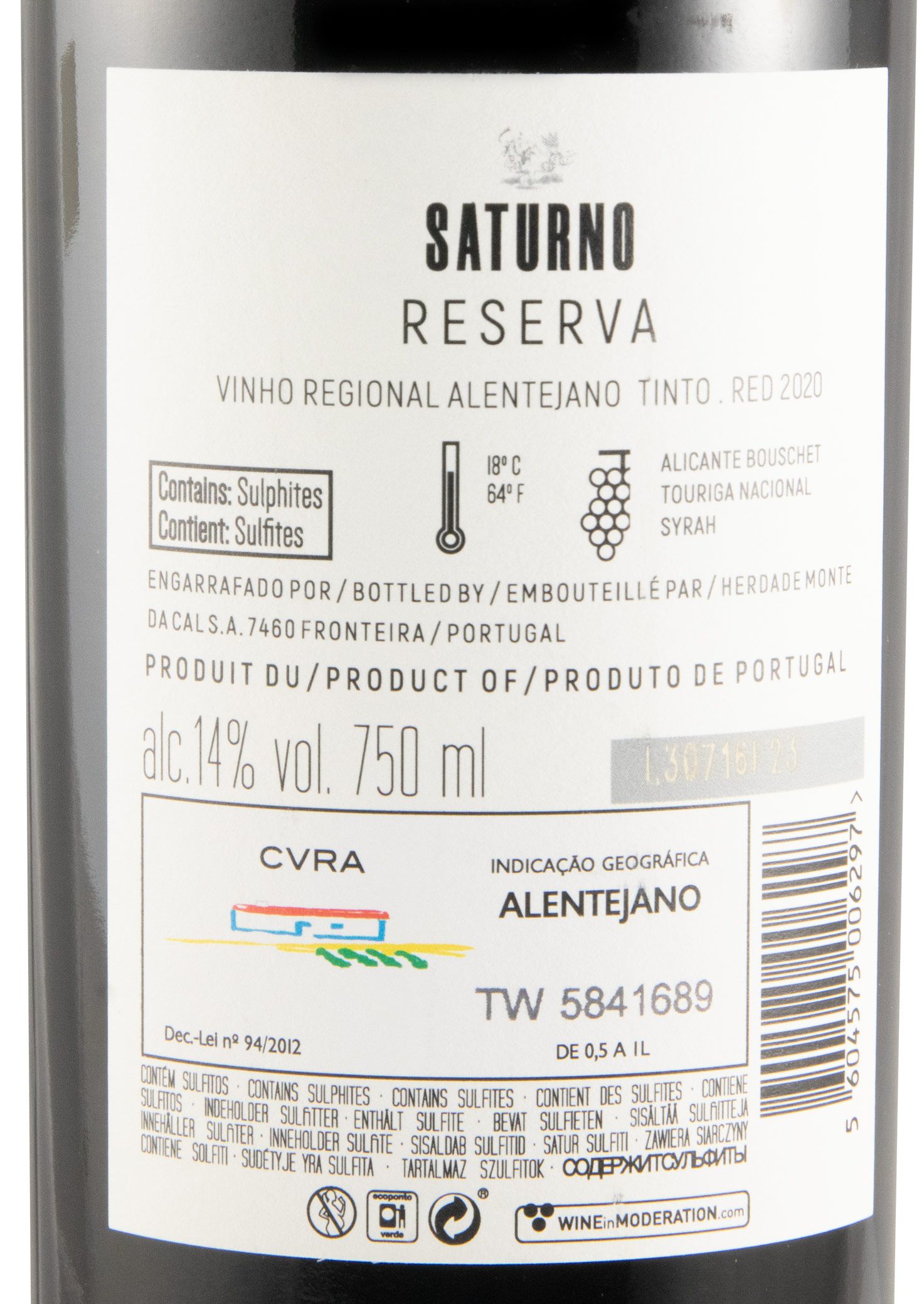 2020 Saturno Reserva tinto