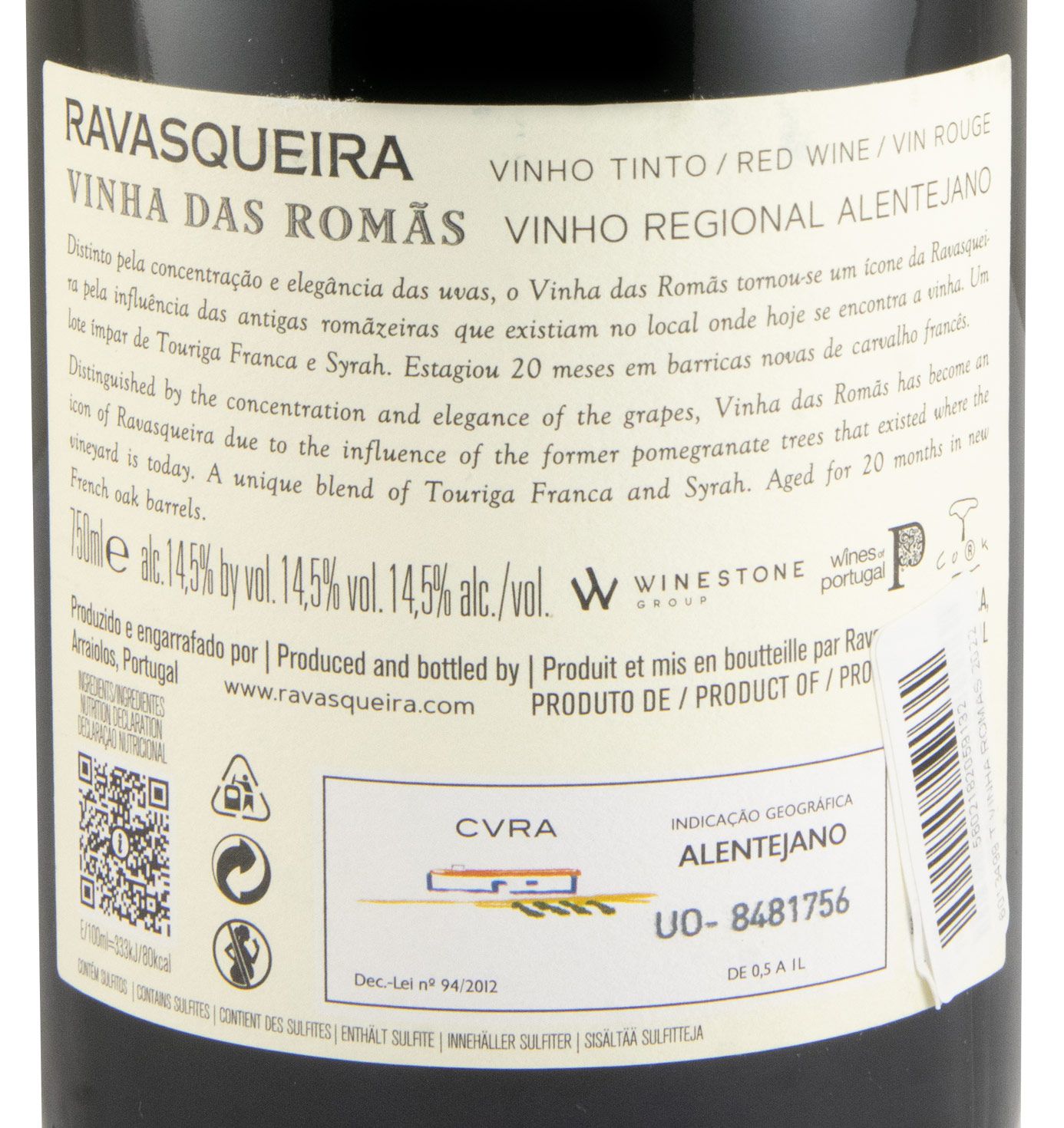 2022 Ravasqueira Vinha das Romãs red