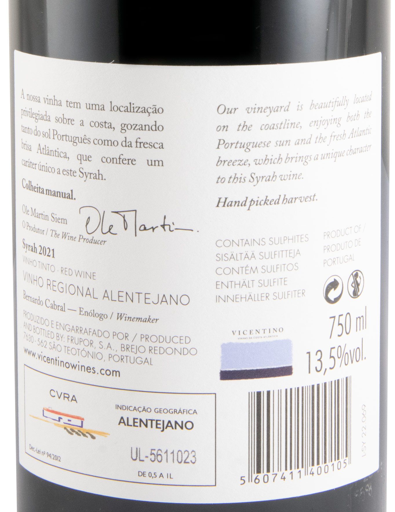 2021 Vicentino Syrah tinto