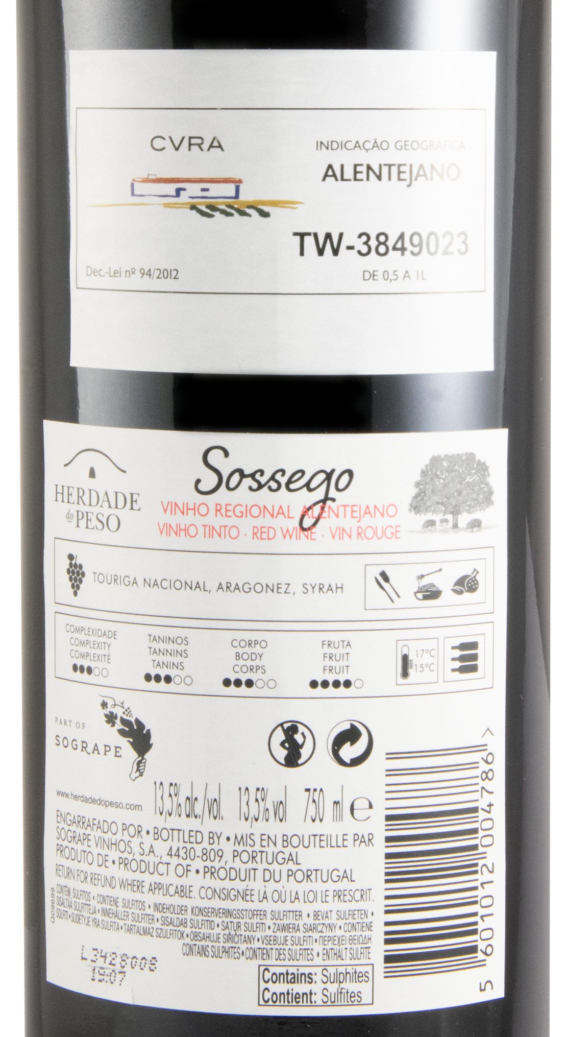 2023 Herdade do Peso Sossego red