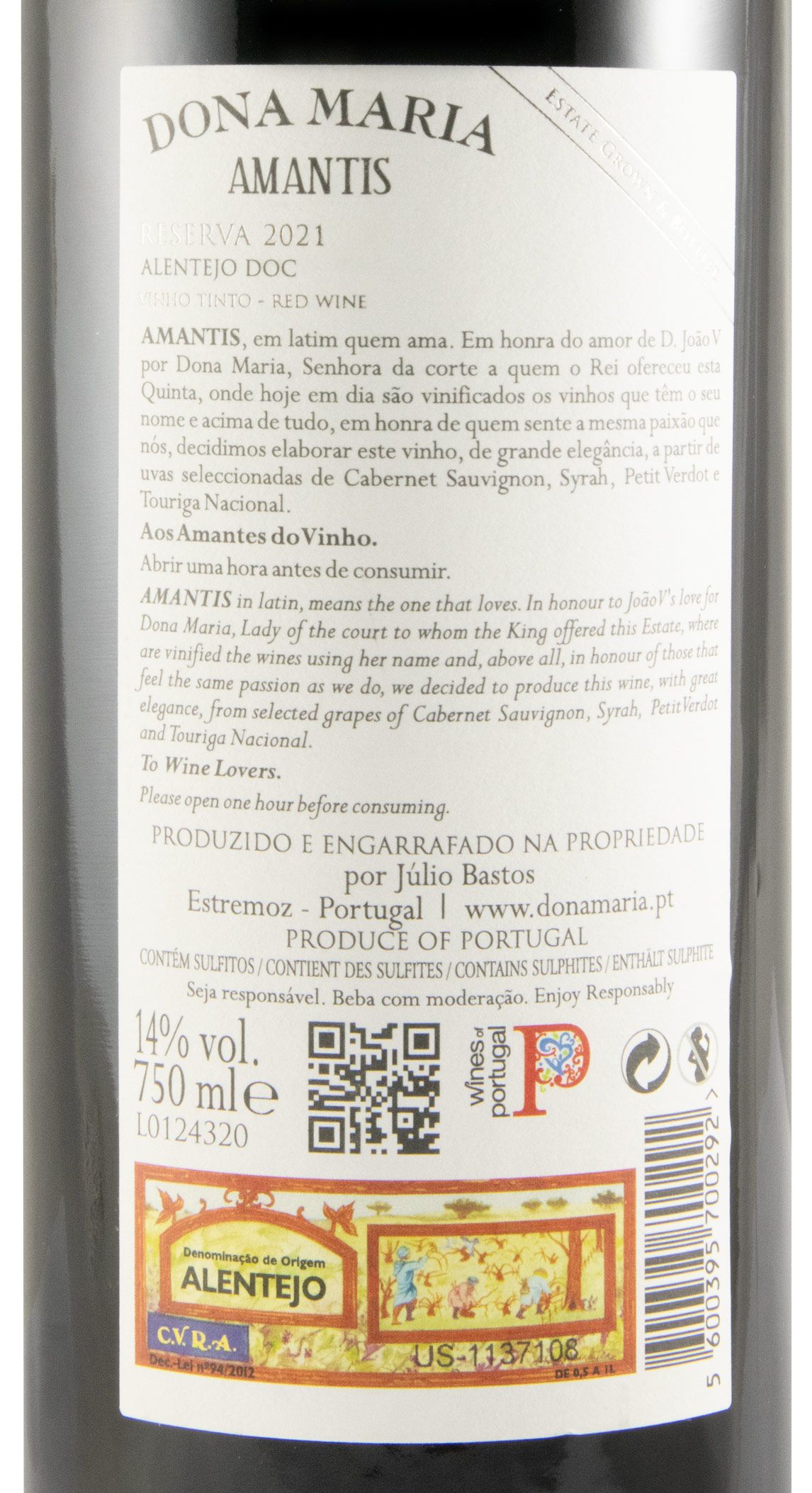 2021 Júlio Bastos Dona Maria Amantis Reserva tinto