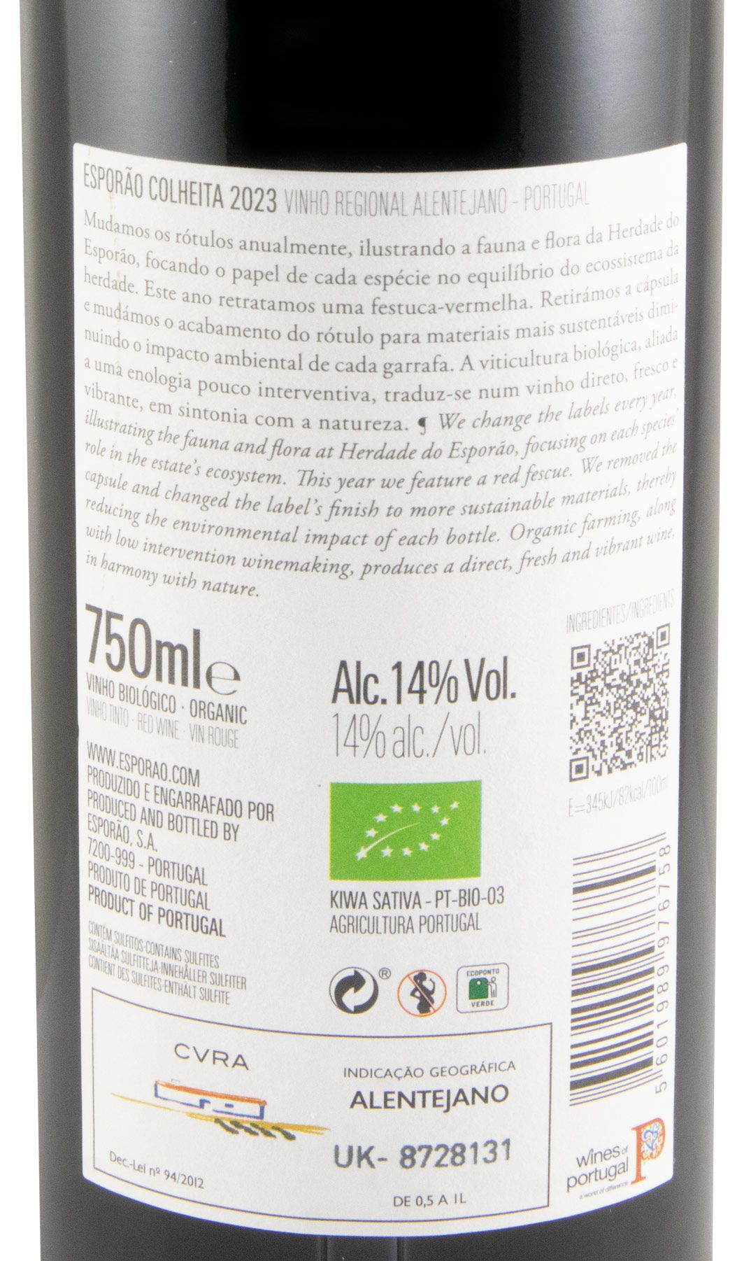 2023 Esporão Colheita organic red (damaged label)