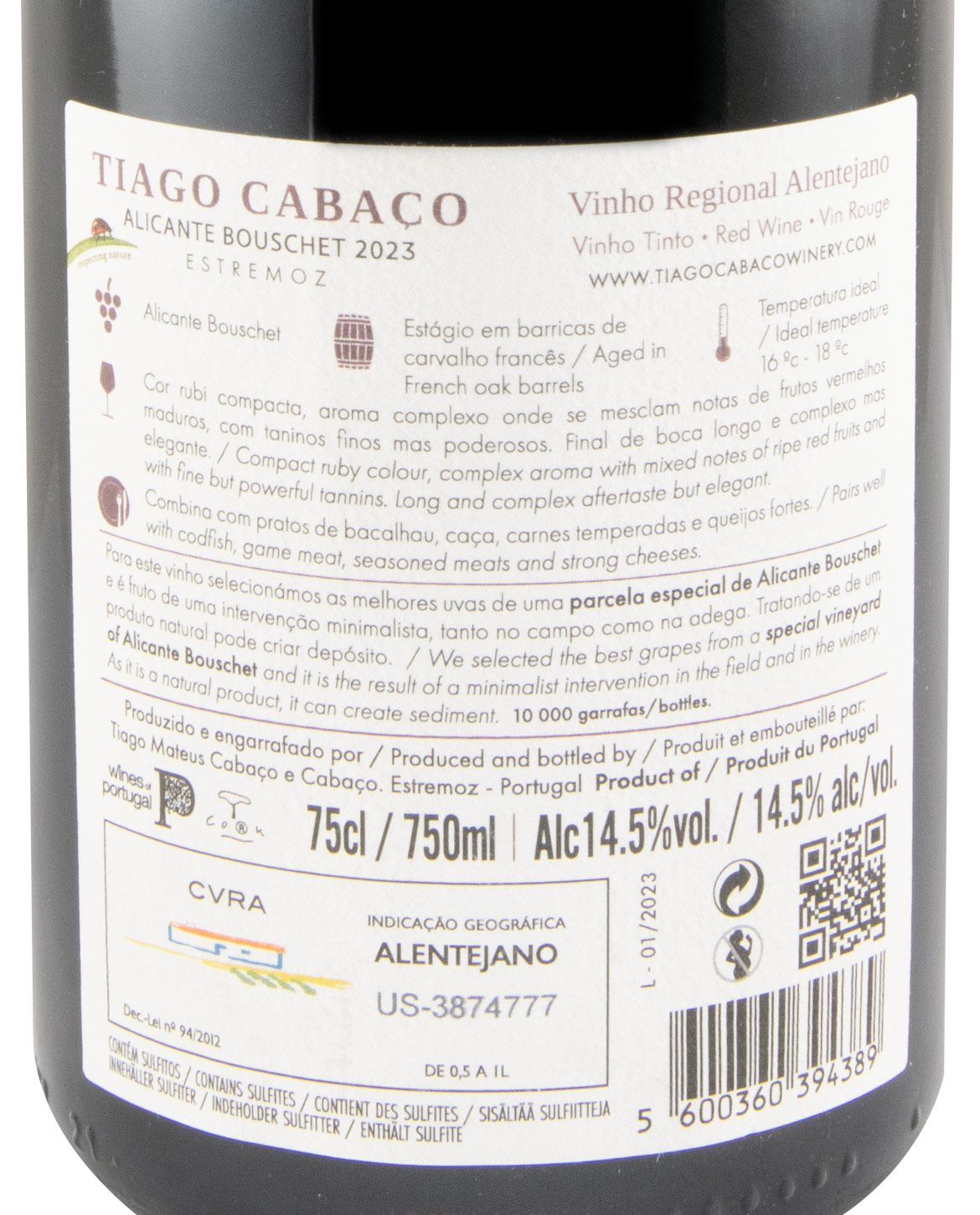 2023 Tiago Cabaço Alicante Bouschet tinto