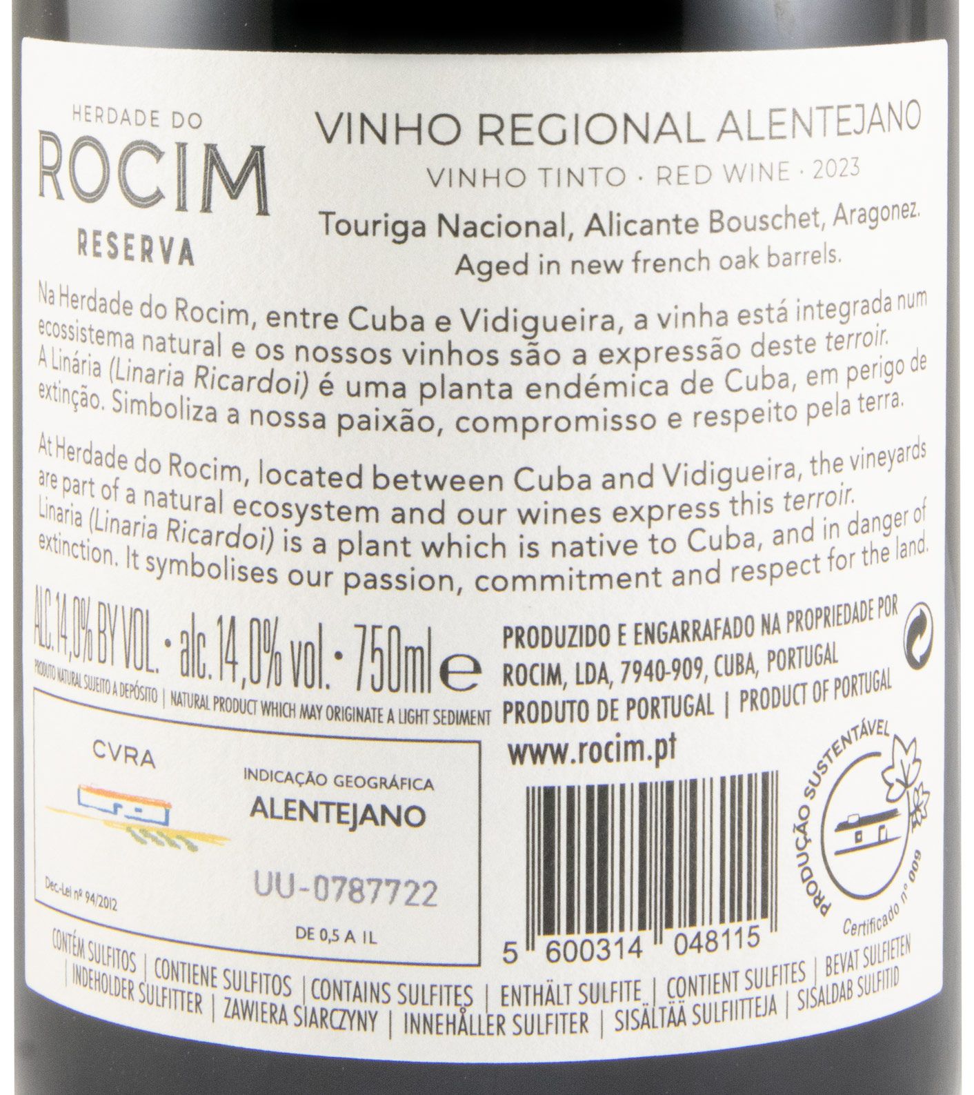 2023 Herdade do Rocim Reserva red