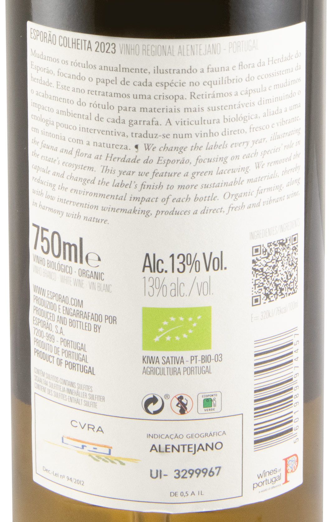 2023 Esporão Colheita biológico branco