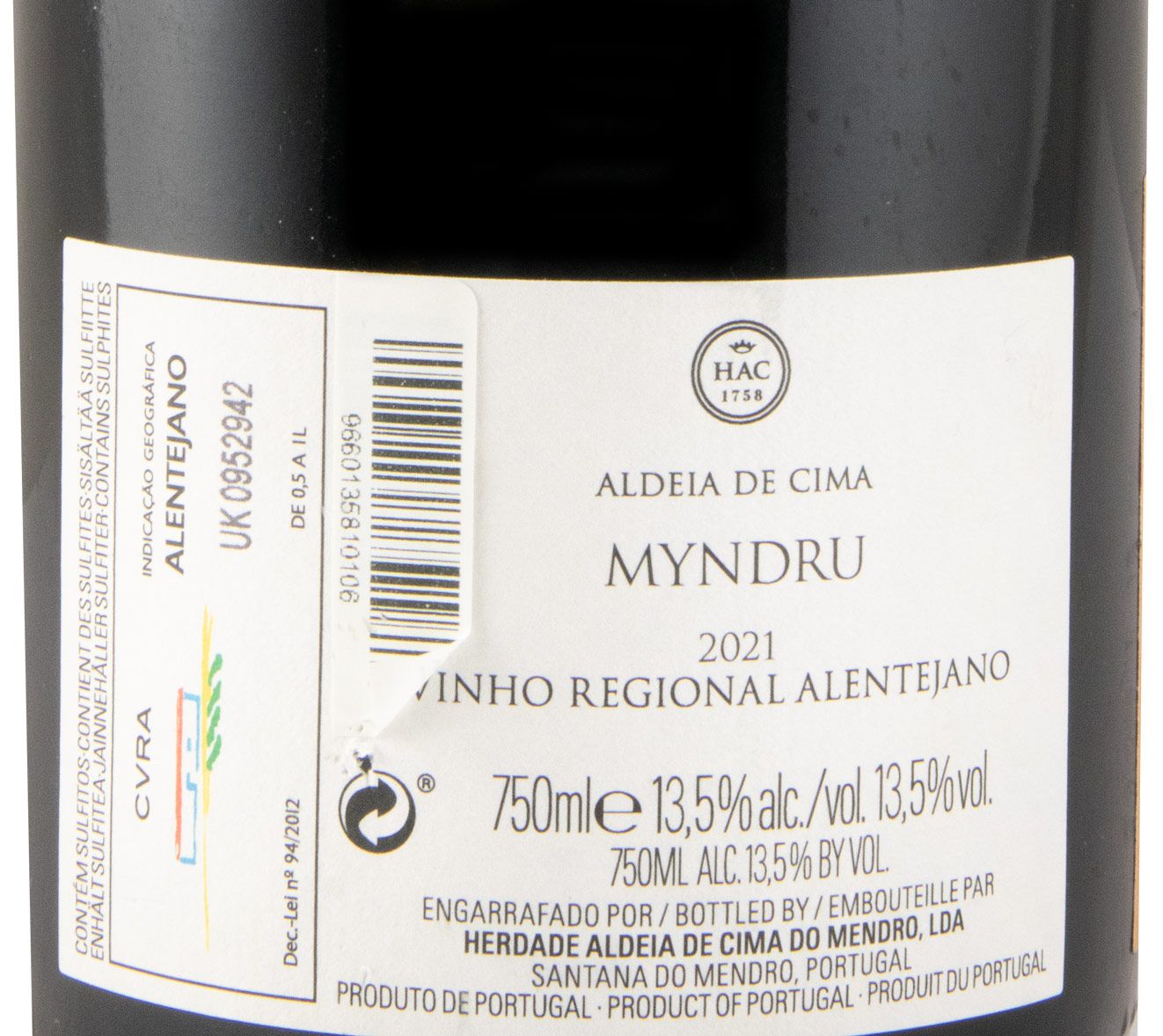 2021 Herdade Aldeia de Cima Myndru tinto
