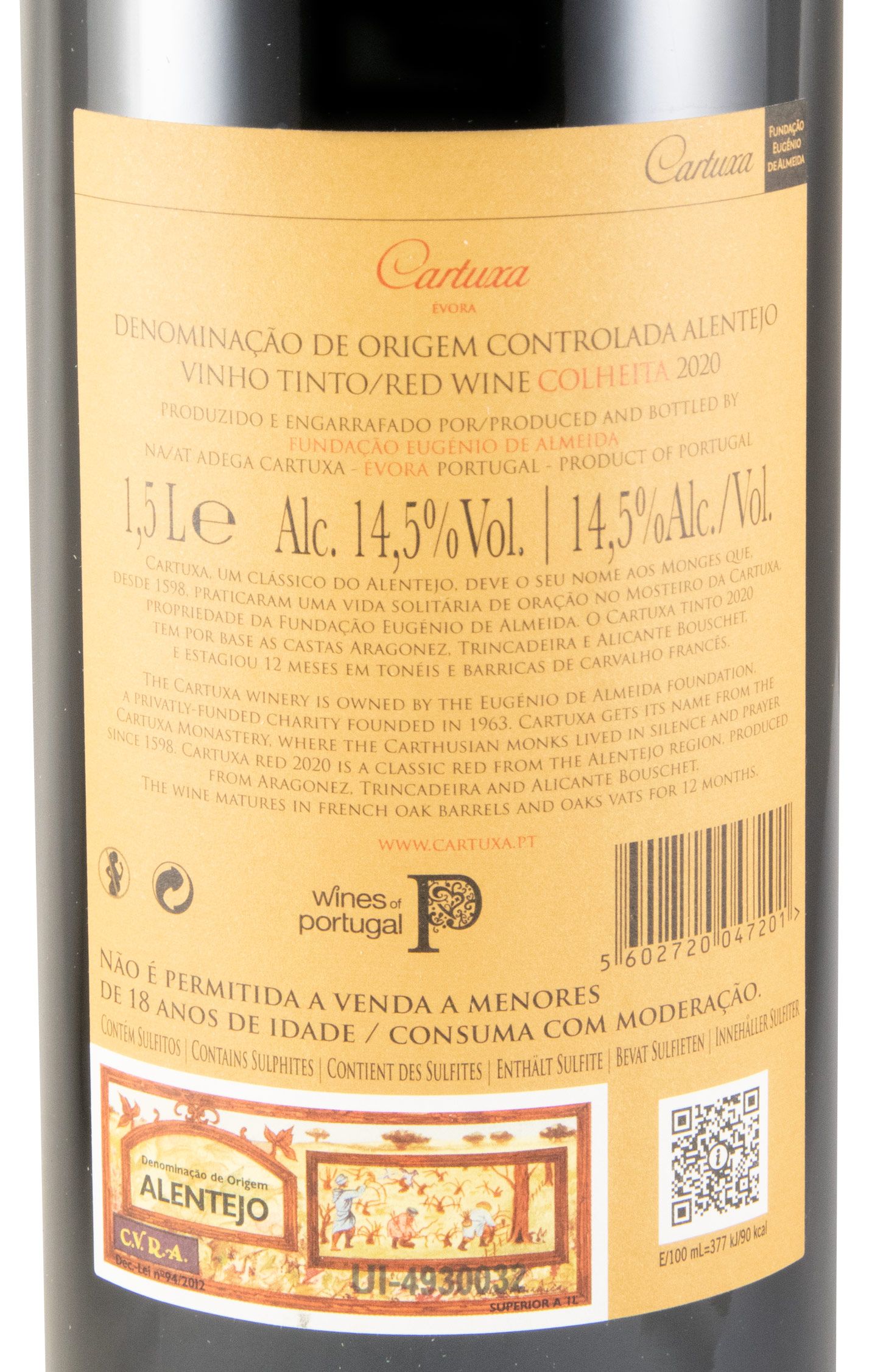 2020 Cartuxa tinto (caixa em madeira) 1,5L