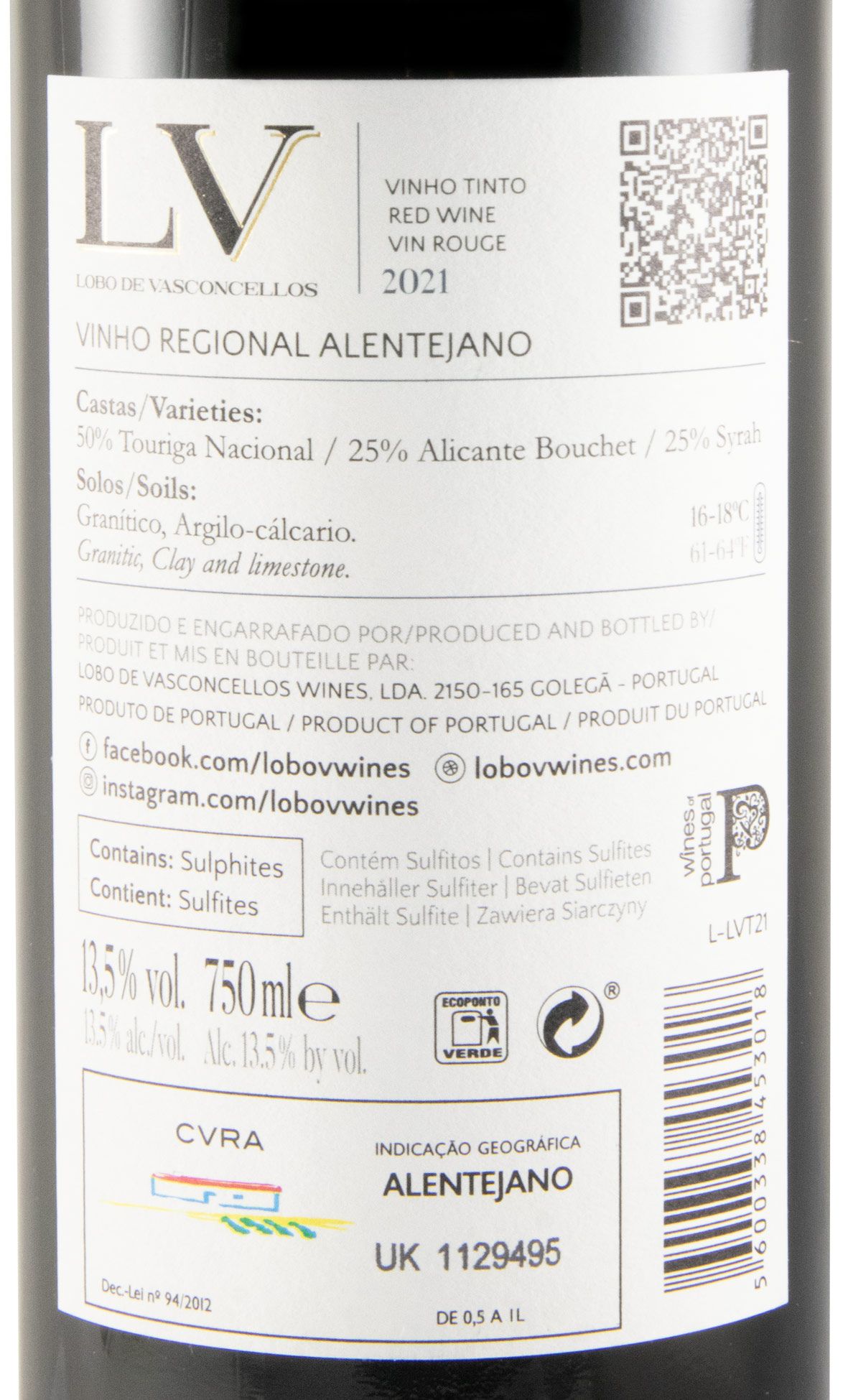 2021 Lobo de Vasconcellos LV tinto