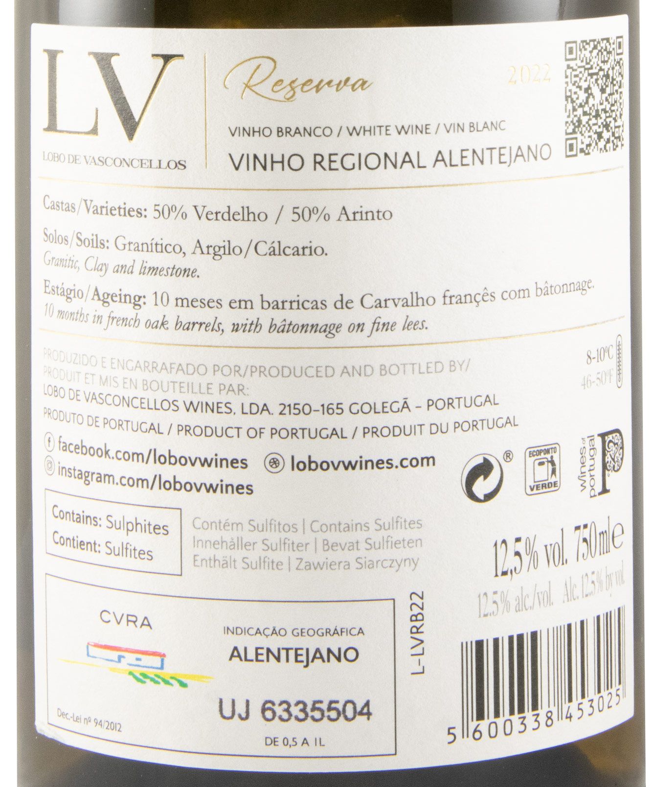 2022 Lobo de Vasconcellos LV Reserva white