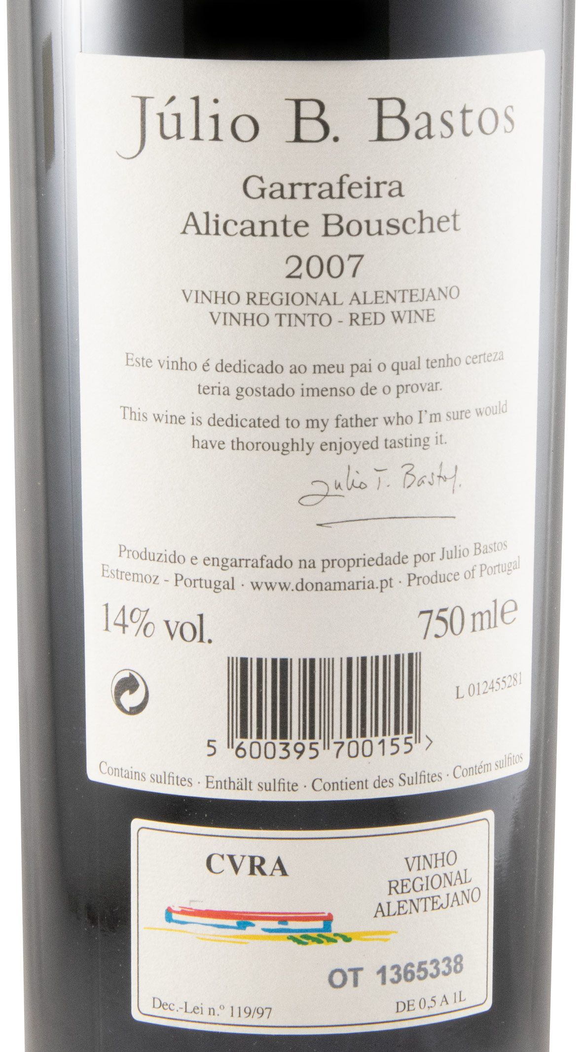 2007 Júlio B. Bastos Alicante Bouschet tinto
