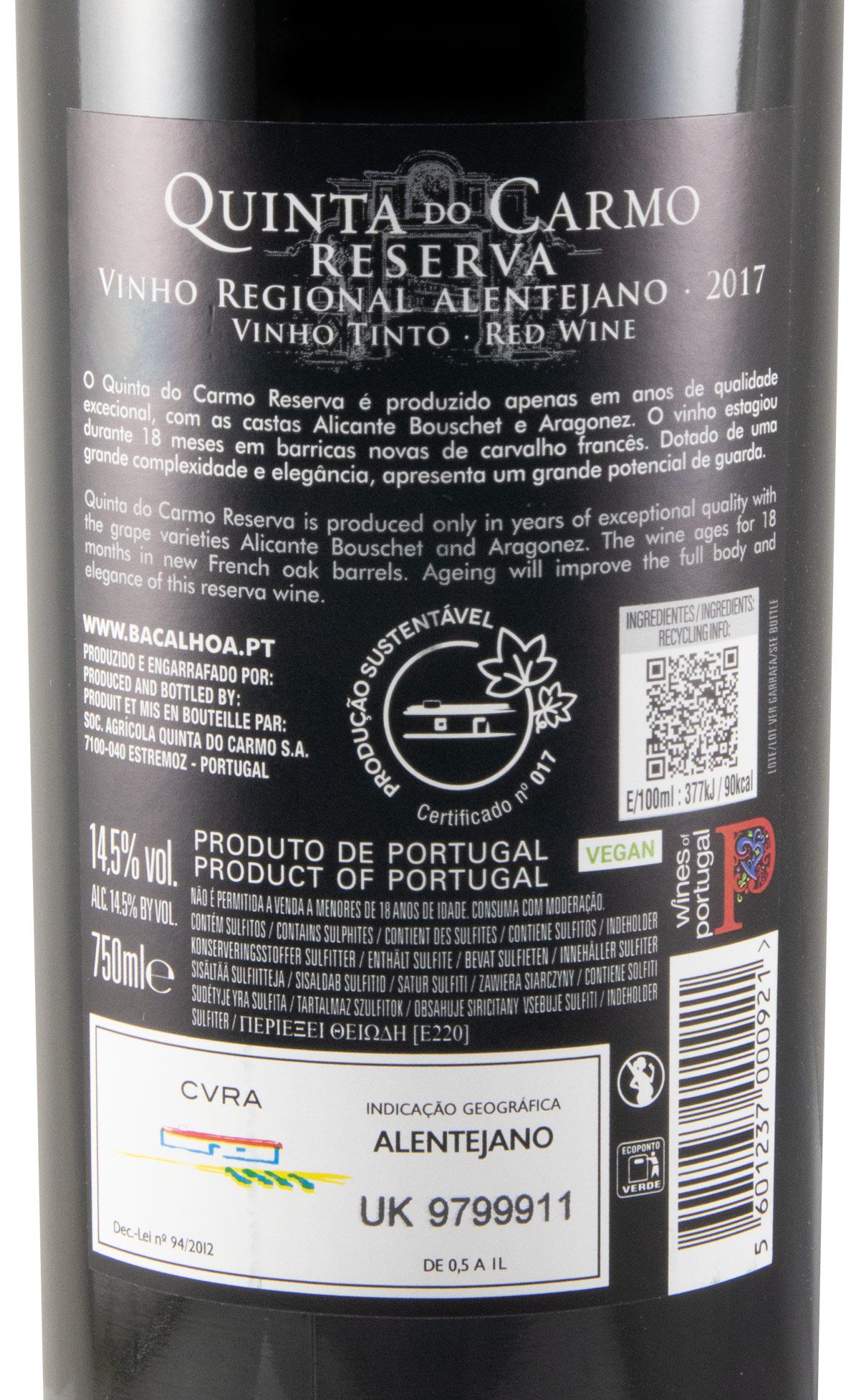 2017 Quinta do Carmo Reserva tinto
