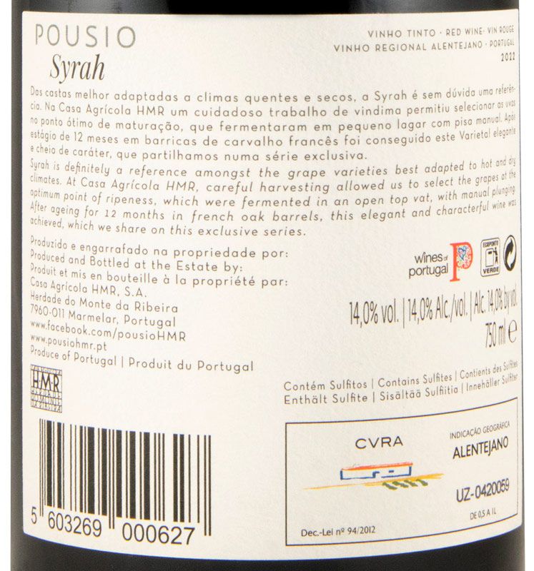 2022 Pousio Syrah tinto