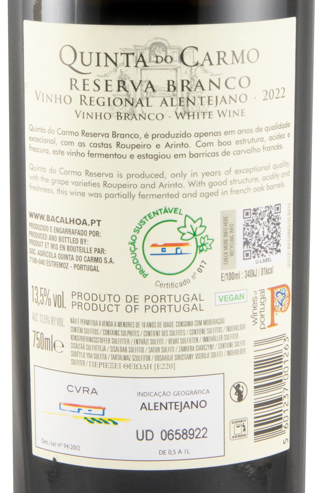 2022 Quinta do Carmo Reserva white