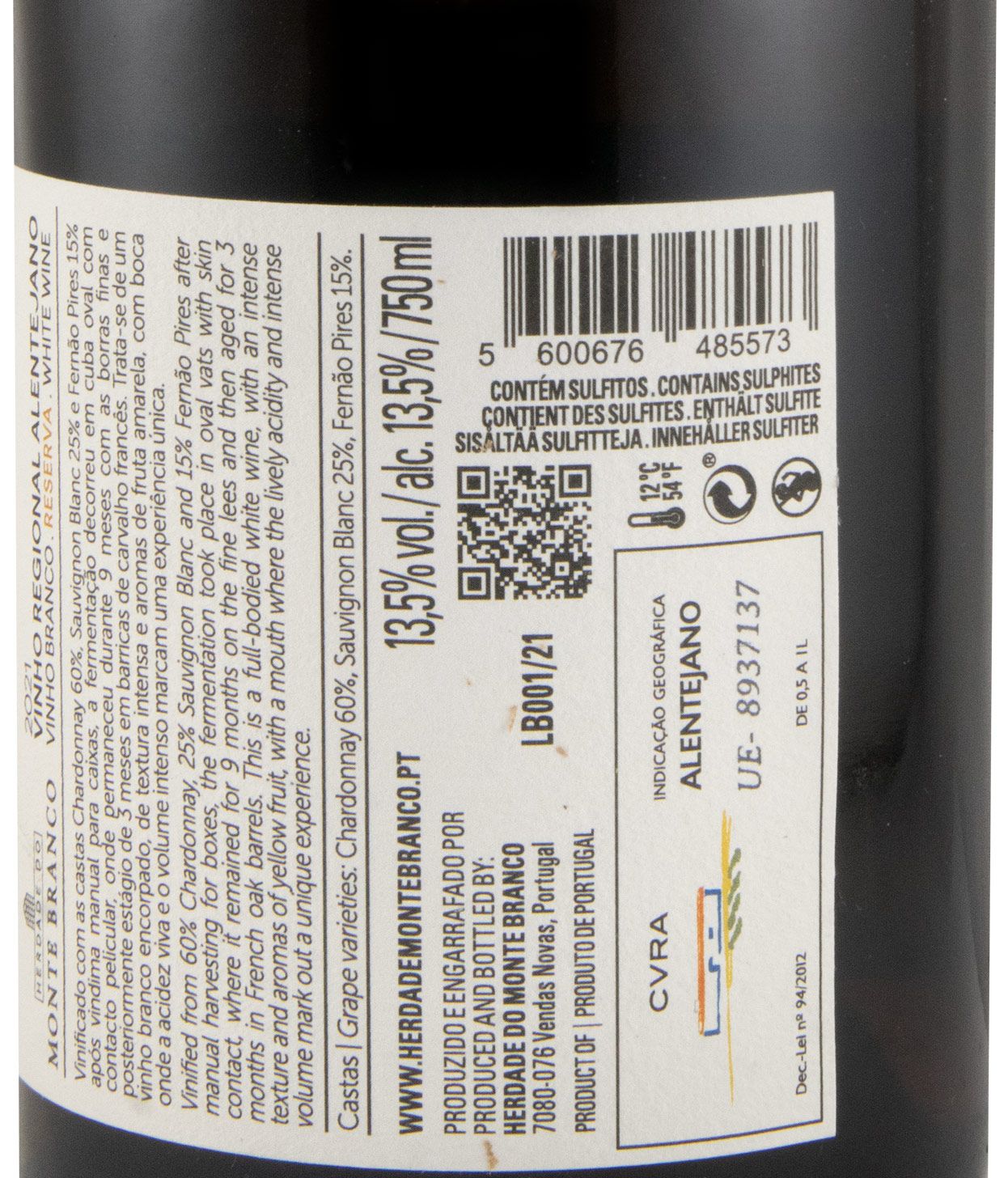 2021 Herdade do Monte Branco Reserva white