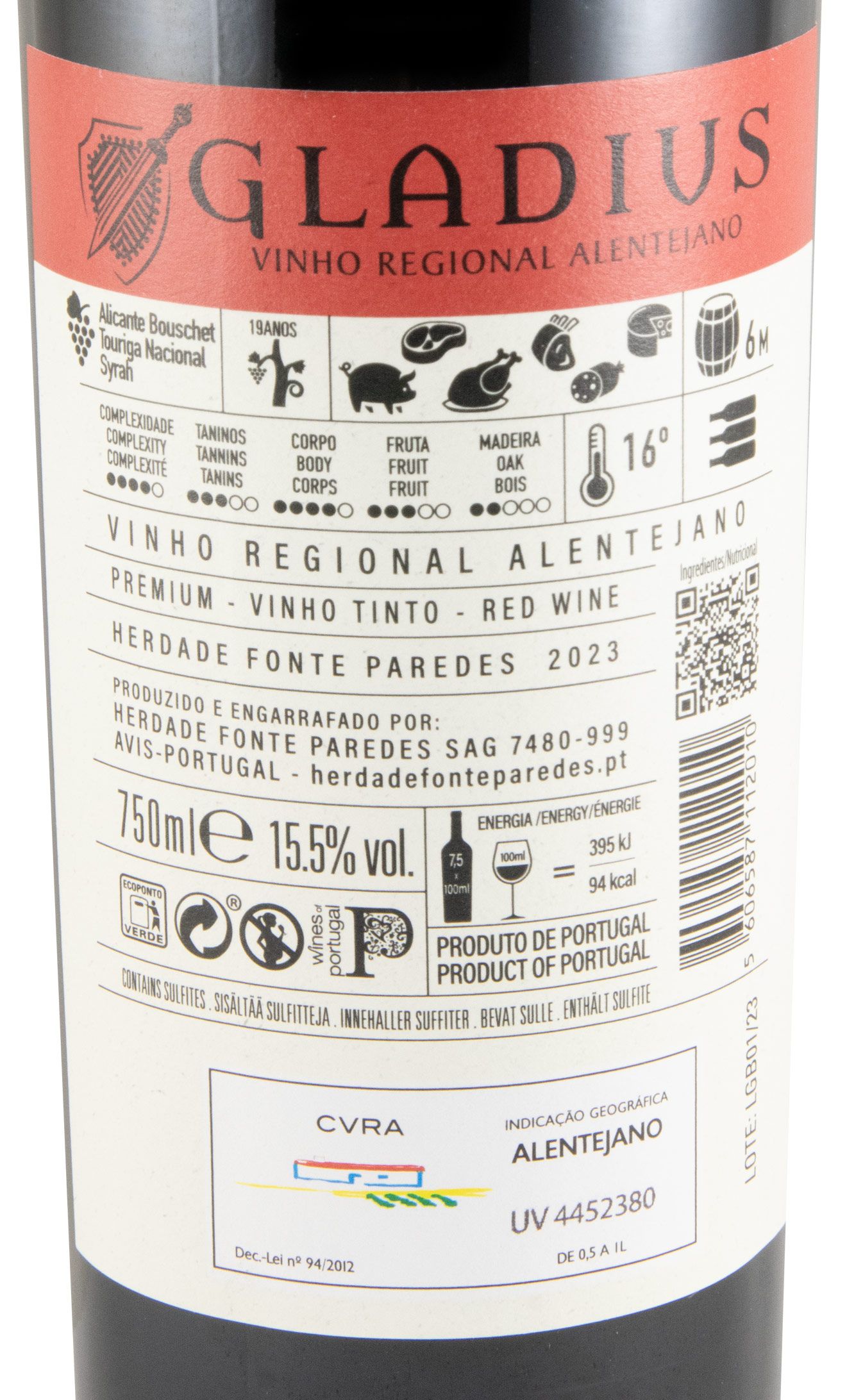 2023 Herdade Fonte Paredes Gladius Premium red