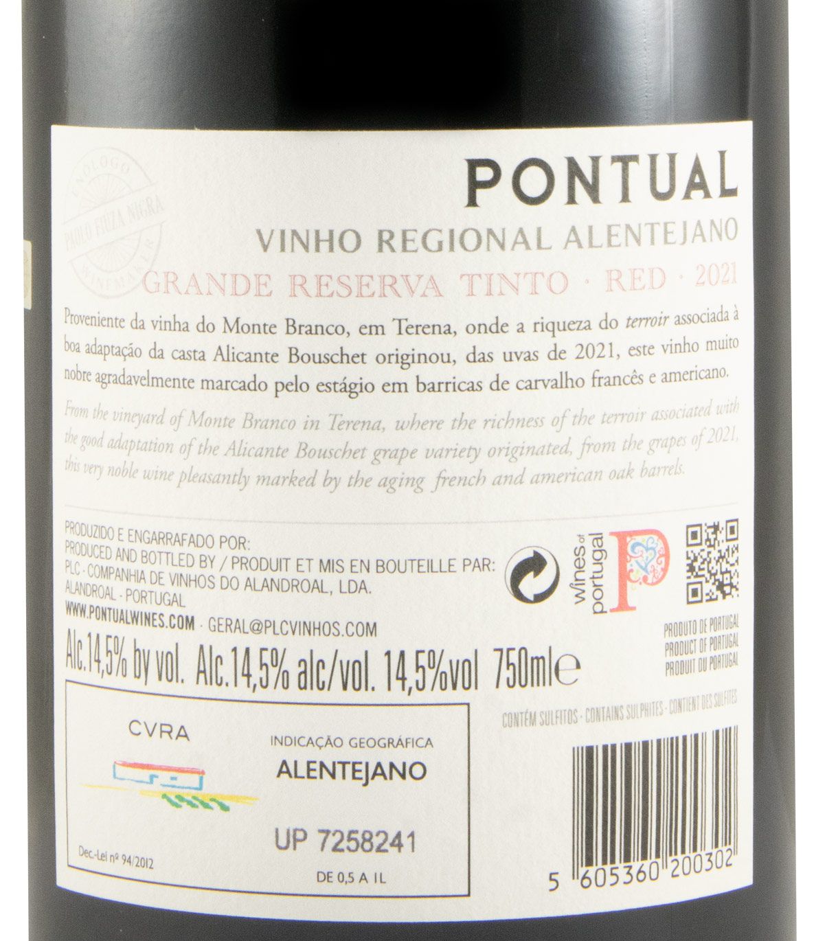 2021 Pontual Grande Reserva tinto