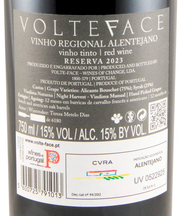 2023 Volteface Reserva tinto