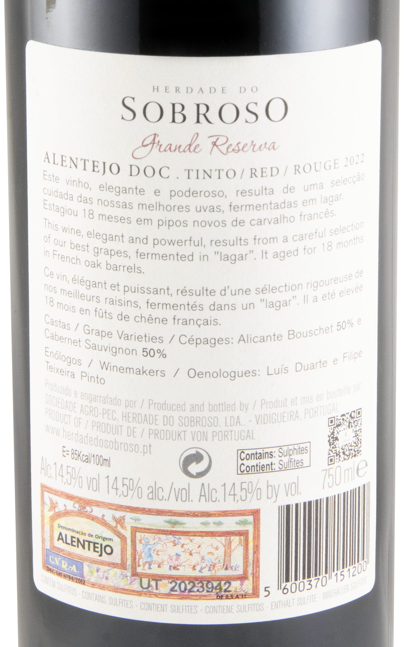 2022 Herdade do Sobroso Grande Reserva red