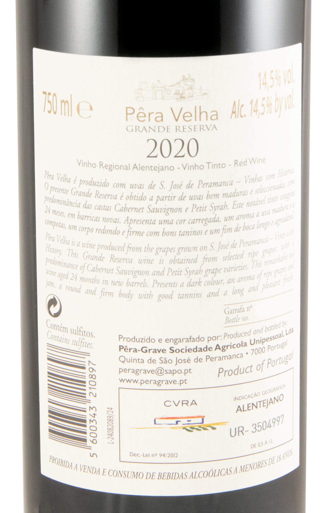 2020 Pêra Velha Grande Reserva tinto