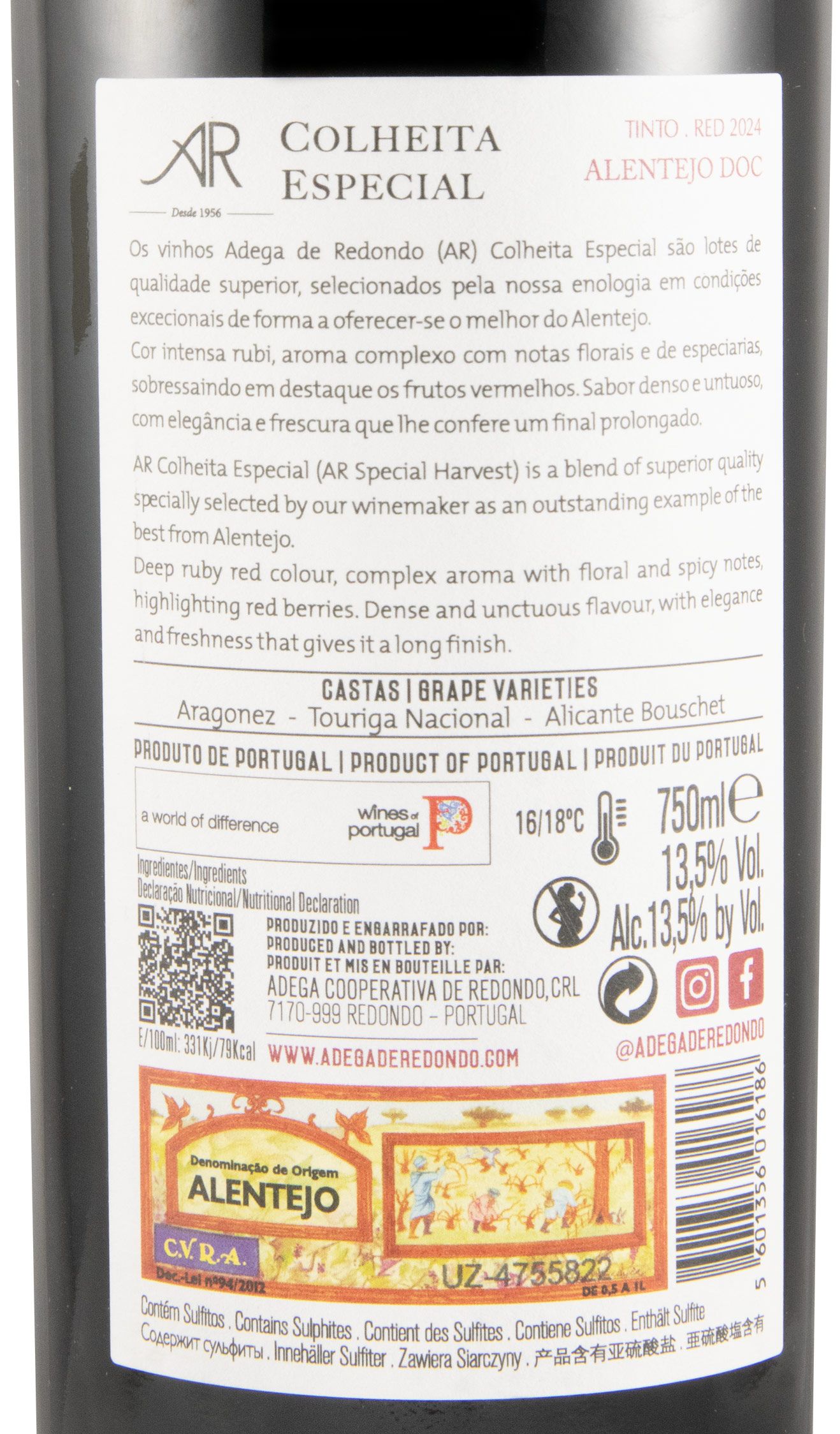 2024 Adega de Redondo AR Colheita Especial tinto
