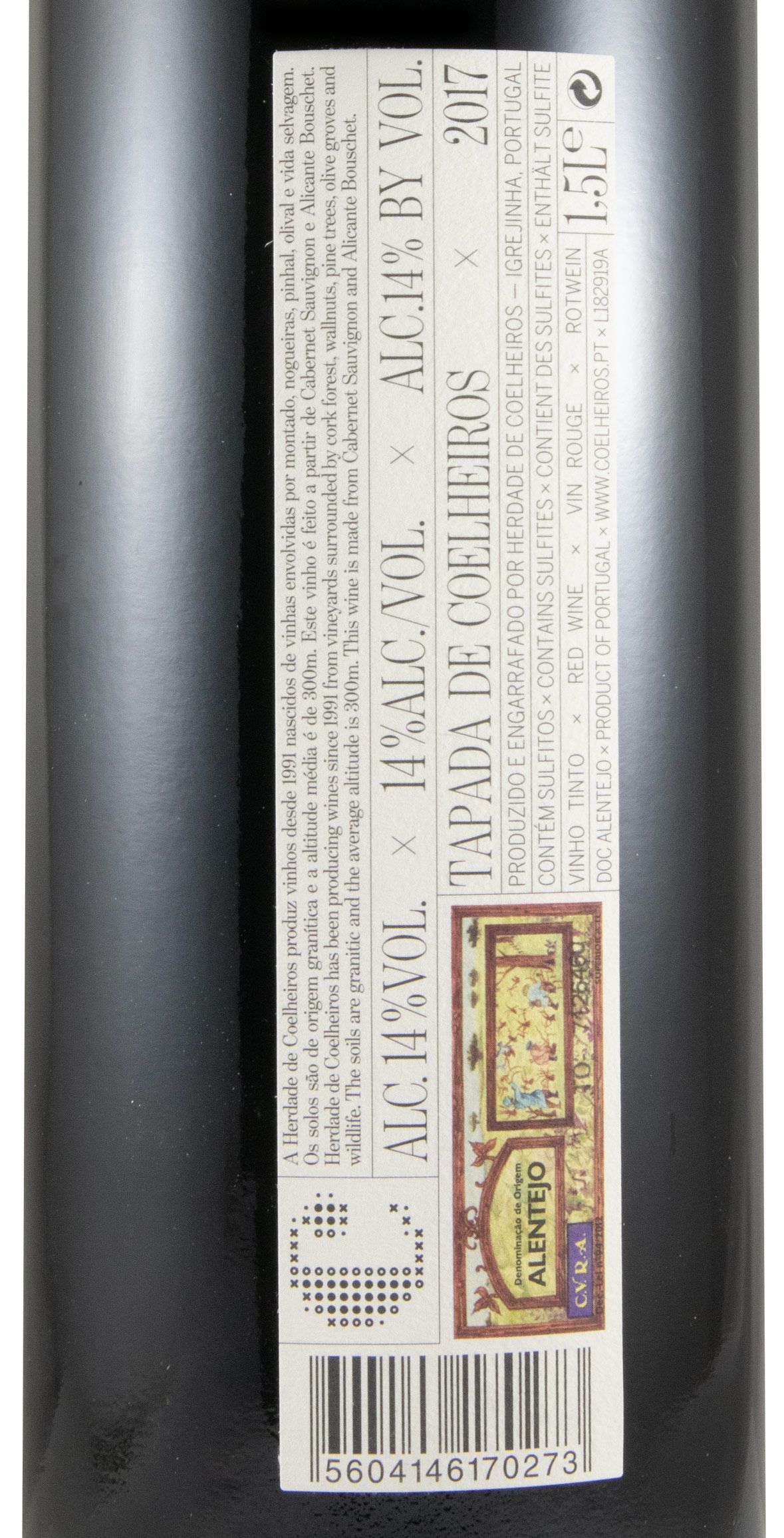 2017 Tapada de Coelheiros tinto 1,5L