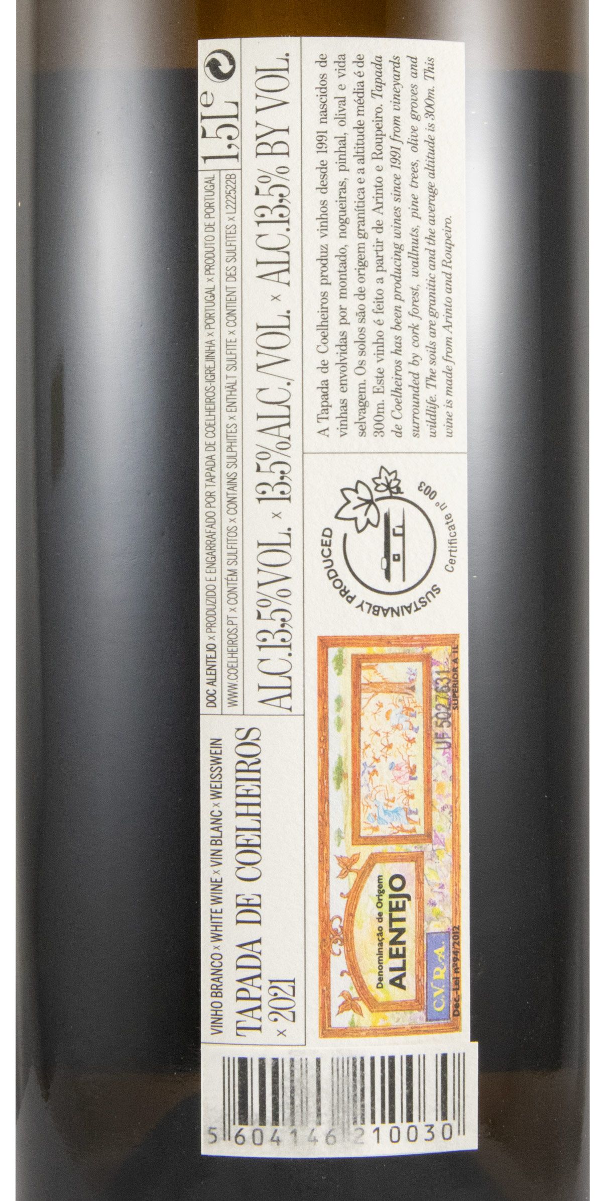 2021 Tapada de Coelheiros white 1.5L