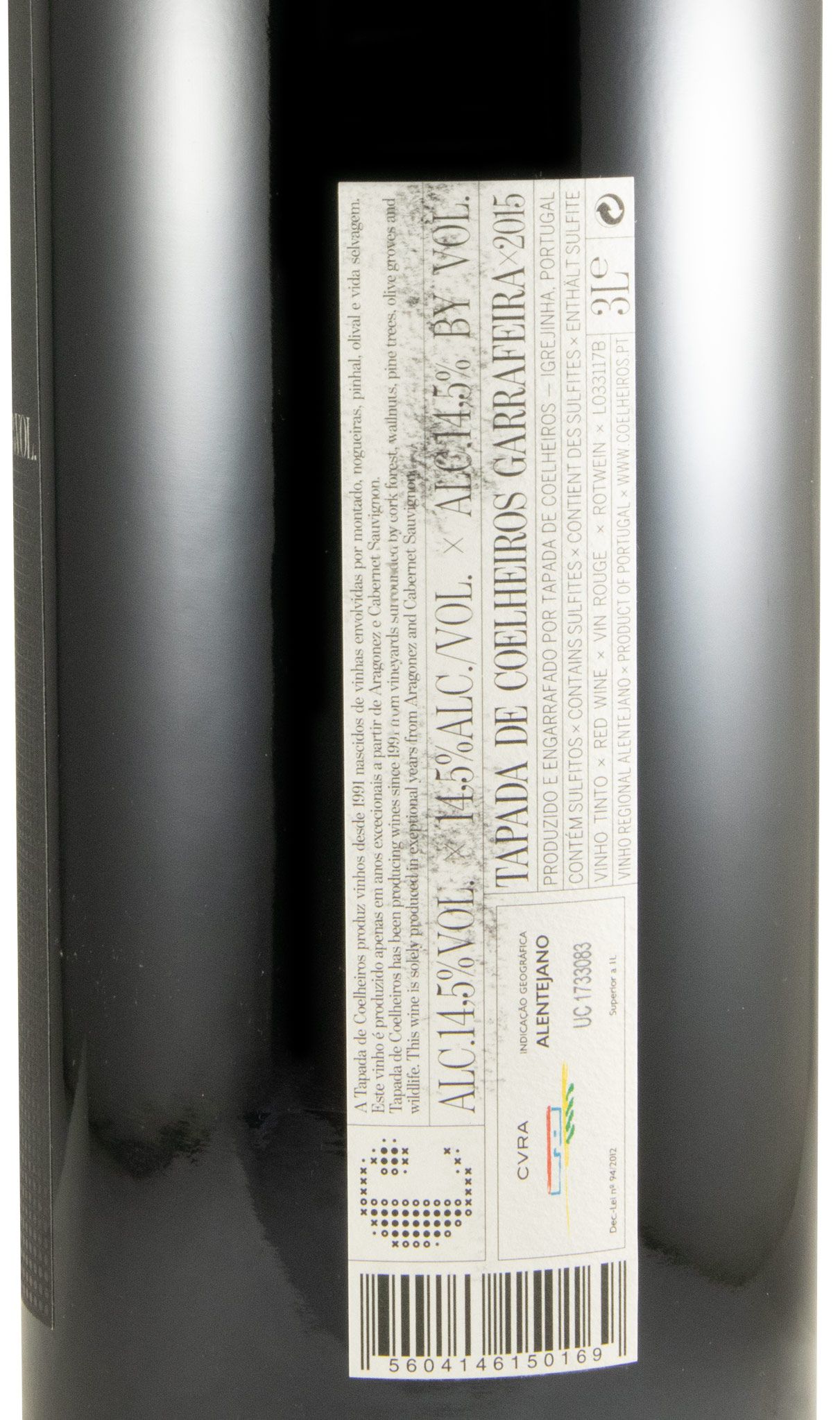 2015 Tapada de Coelheiros Garrafeira tinto 3L