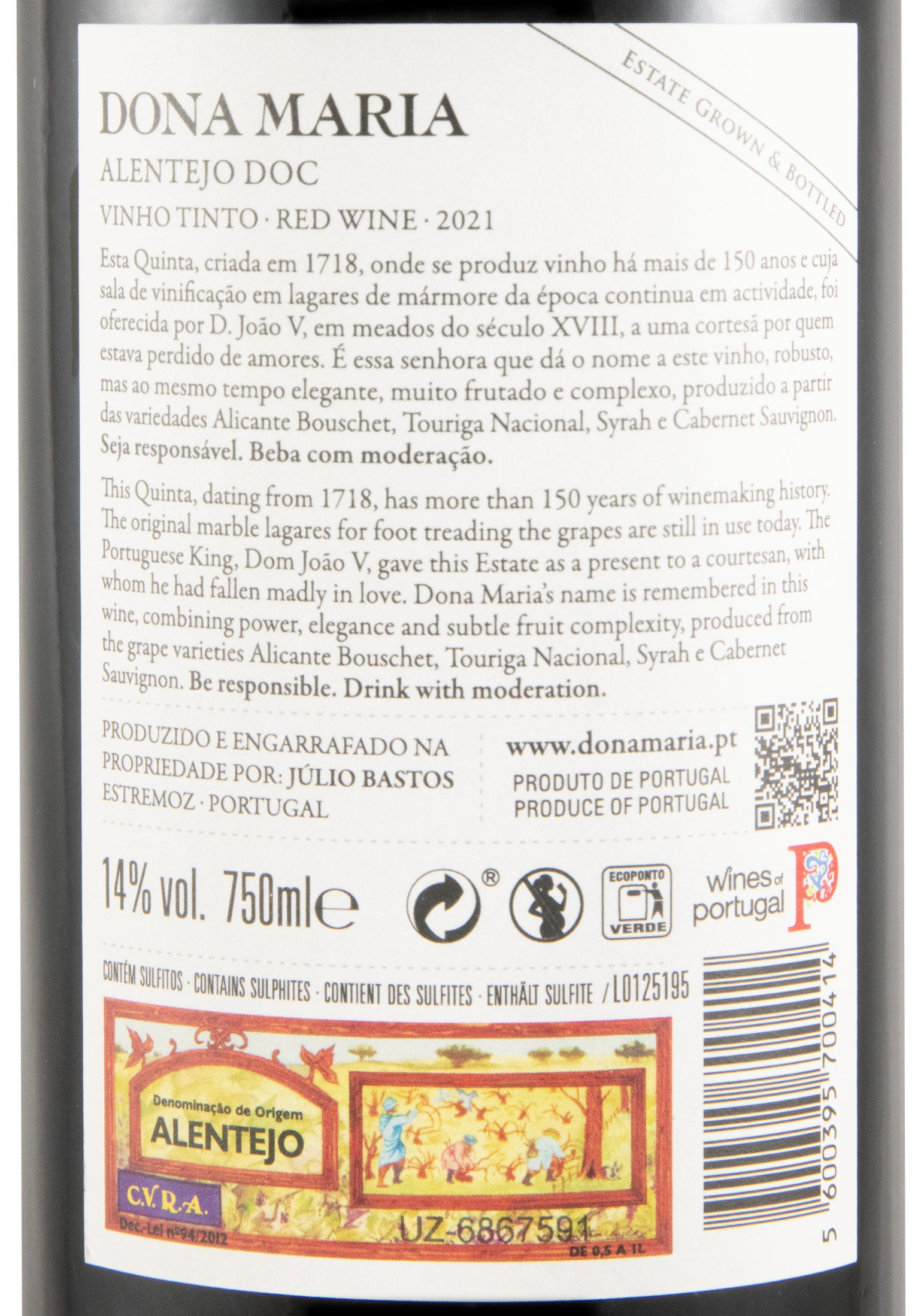 2021 Júlio Bastos Dona Maria tinto