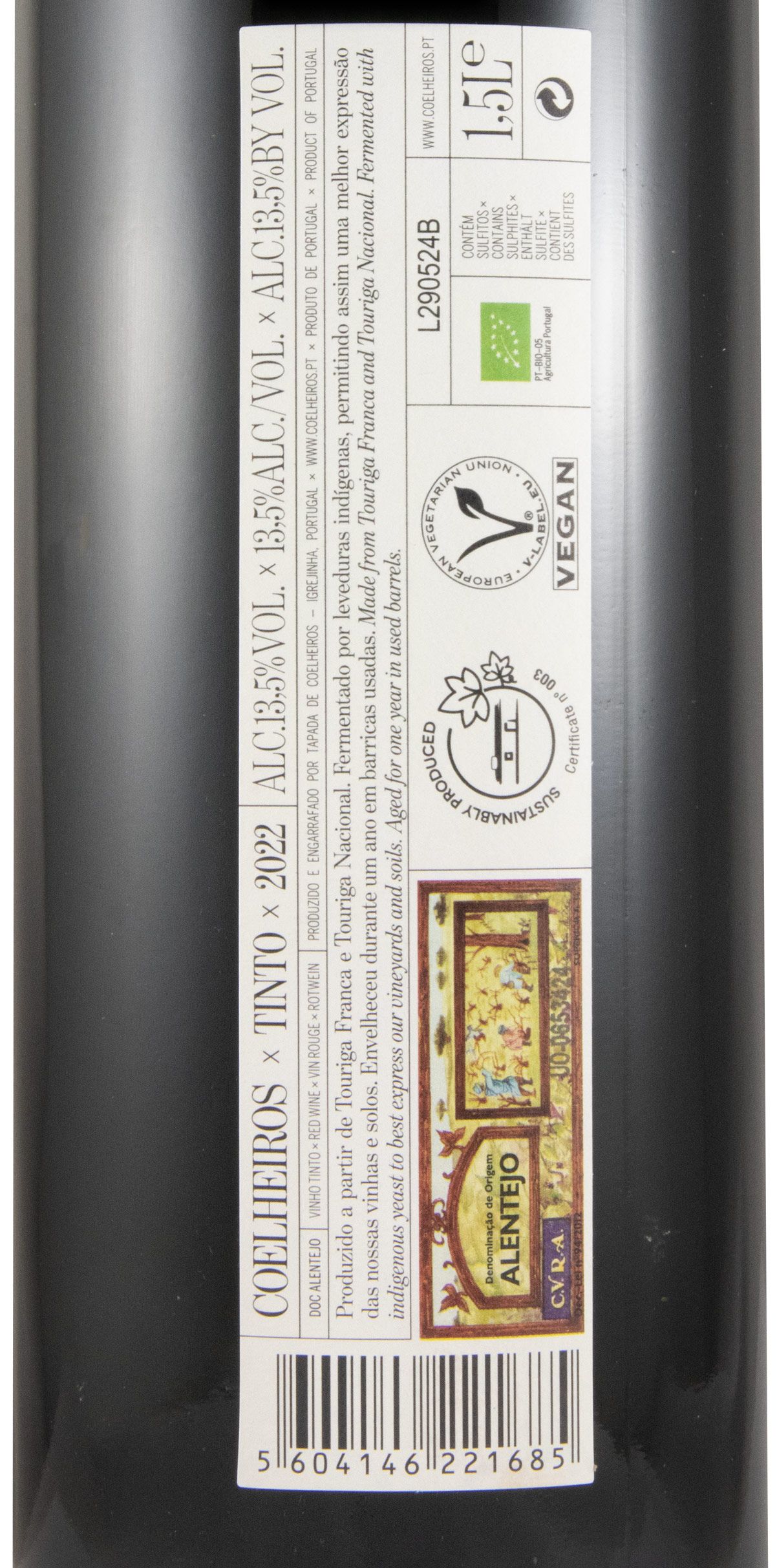 2022 Coelheiros biológico tinto 1,5L