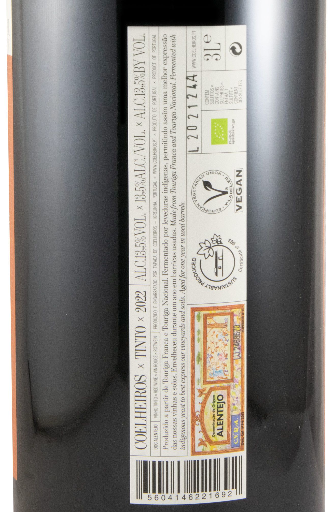 2022 Coelheiros organic red 3L