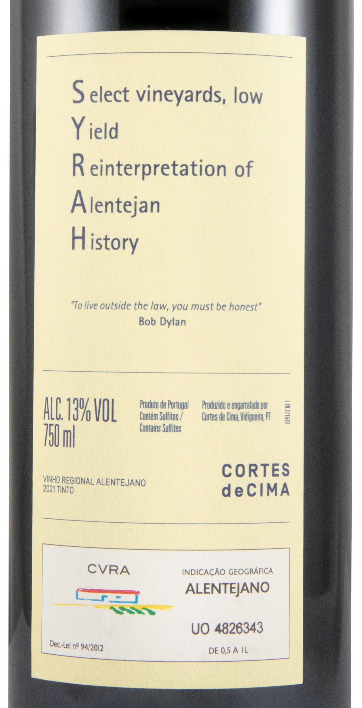 2021 Cortes de Cima Incógnito tinto
