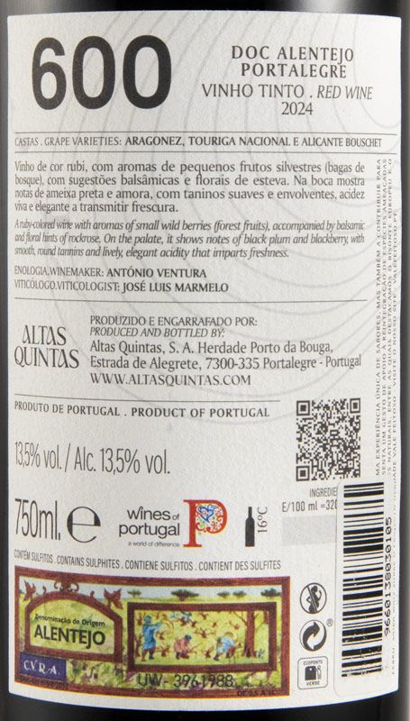2024 Altas Quintas 600 tinto