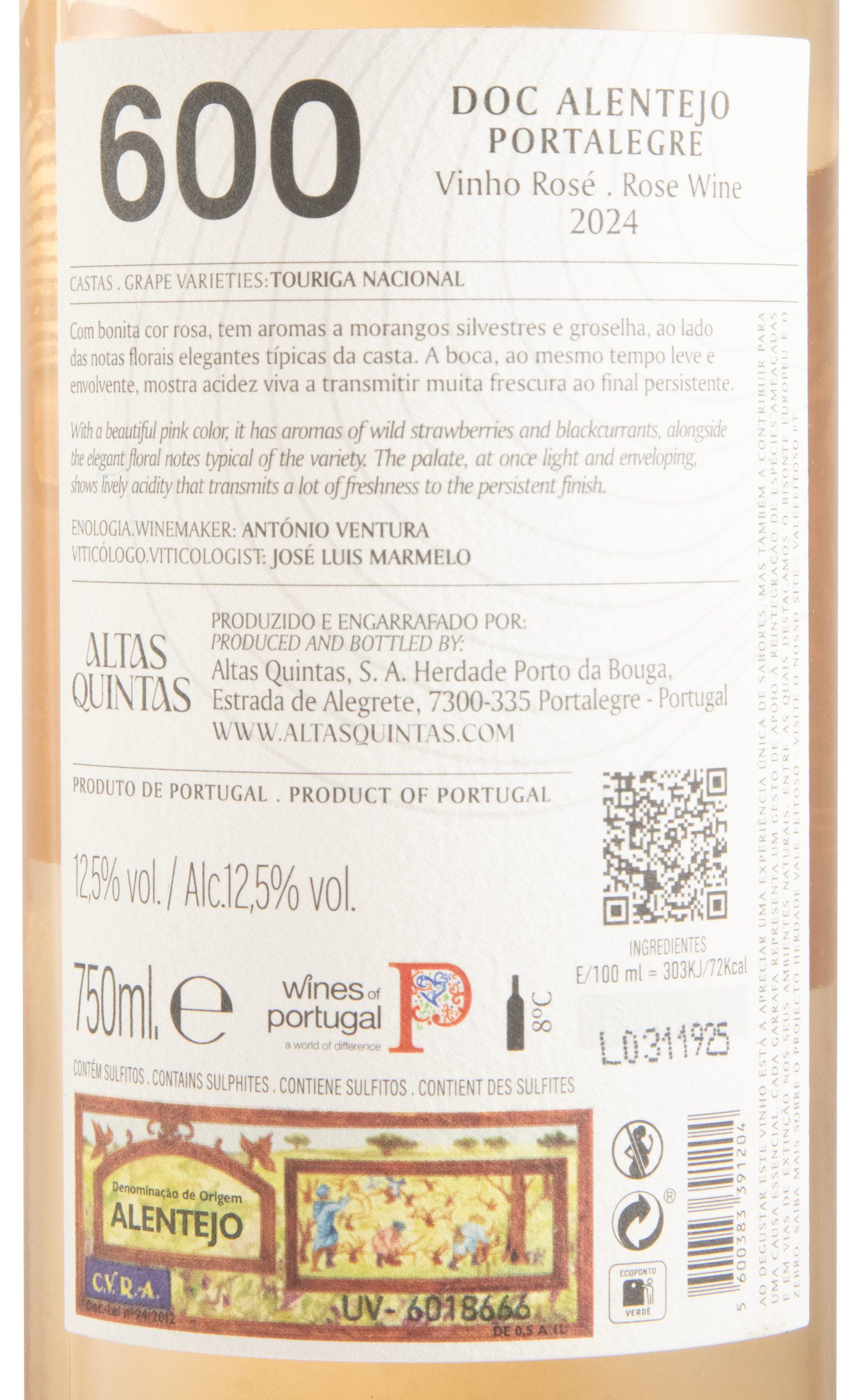 2024 Altas Quintas 600 rosé