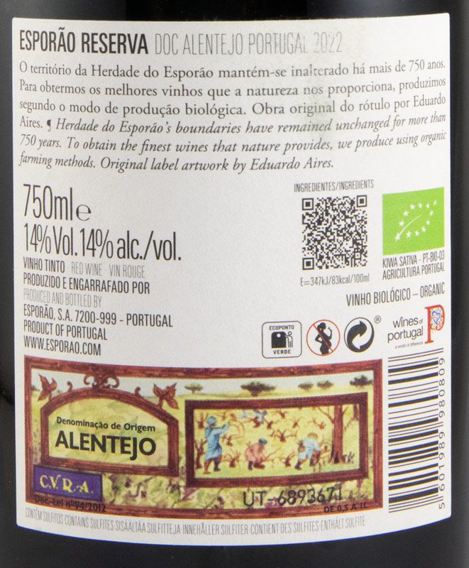 2022 Esporão Reserva biológico tinto