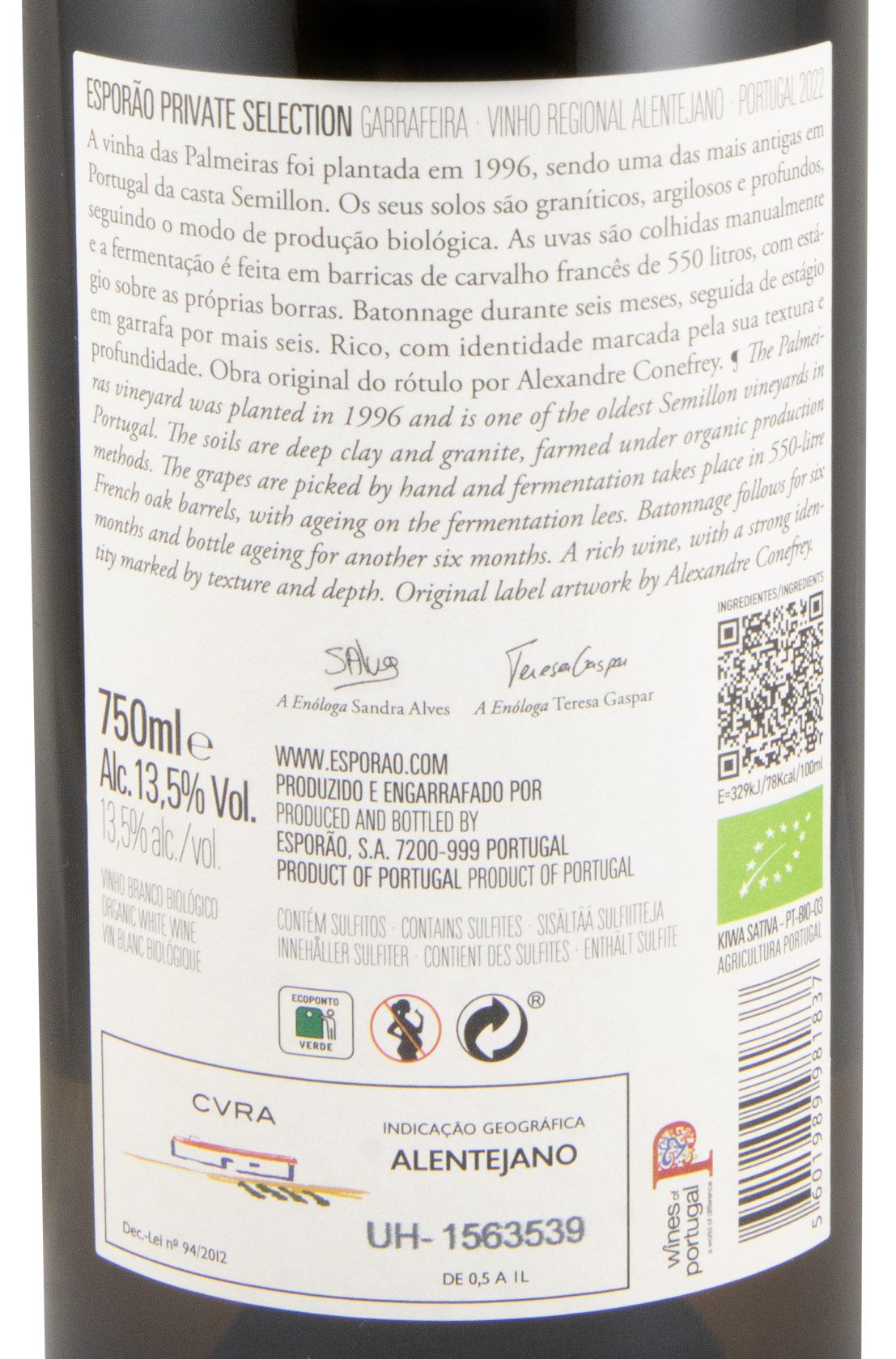 2022 Esporão Private Selection organic white
