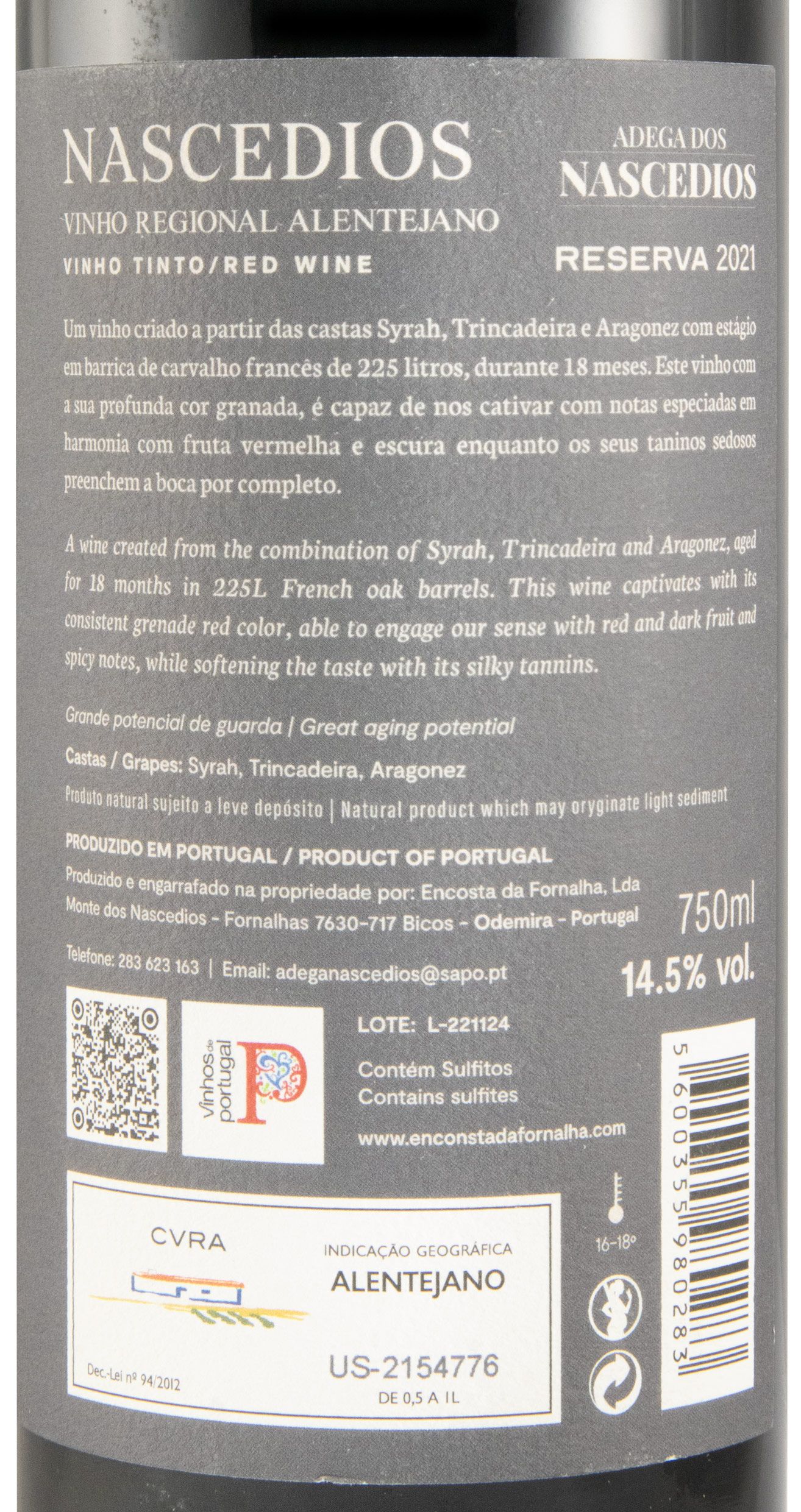 2021 Nascedios Terroir Reserva tinto