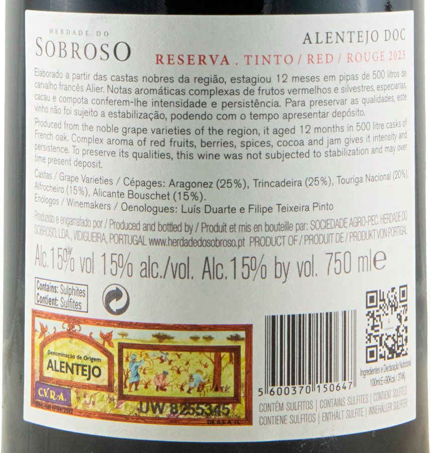 2023 Herdade do Sobroso Reserva tinto