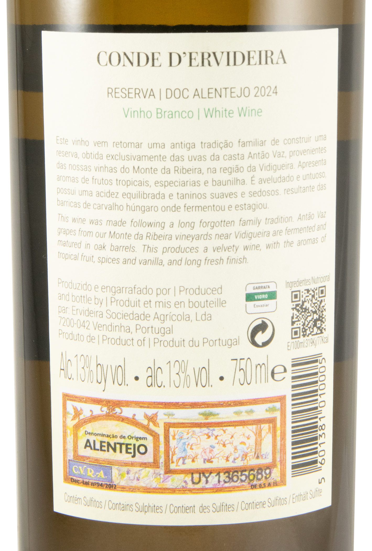 2024 Conde D'Ervideira Reserva branco