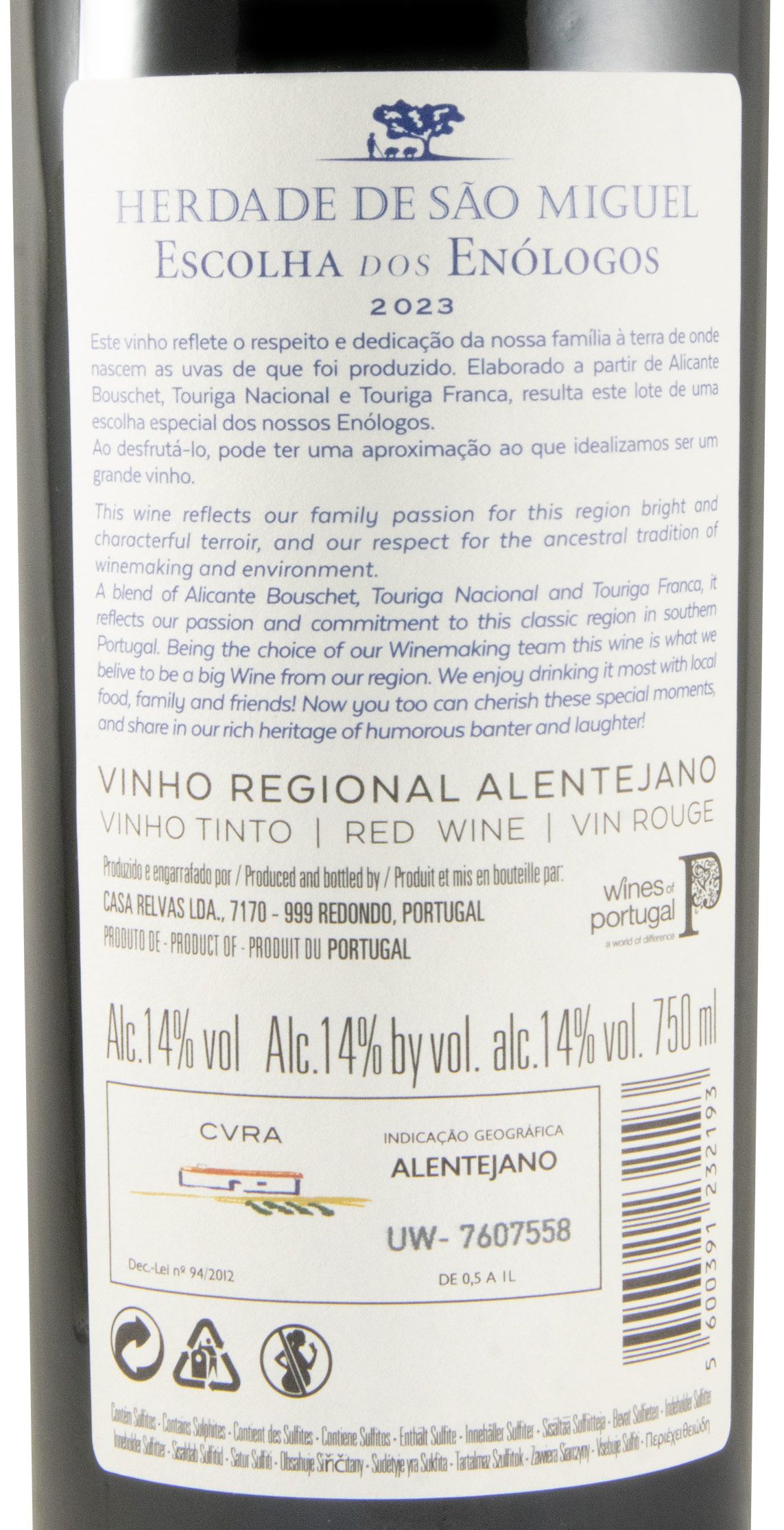 2023 Herdade de São Miguel Escolha dos Enólogos tinto