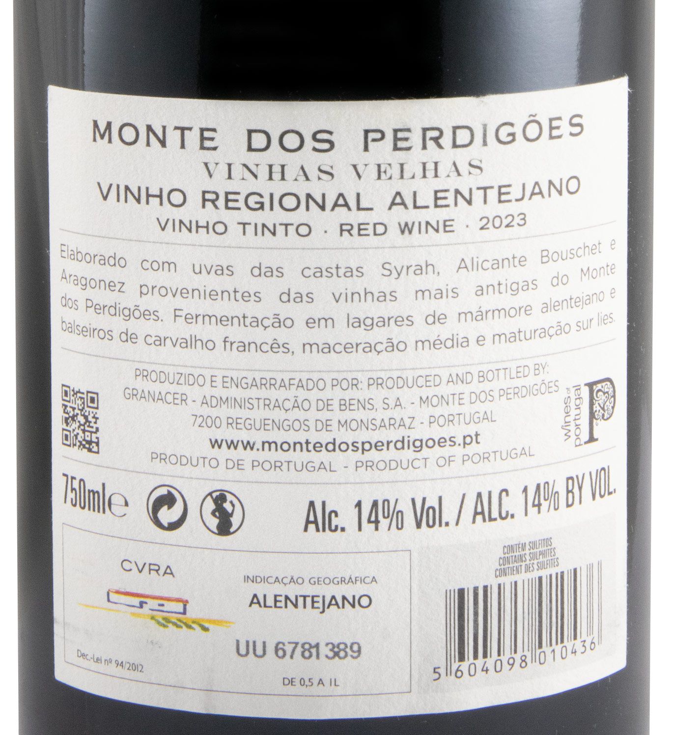 2023 Monte dos Perdigões Vinhas Velhas red