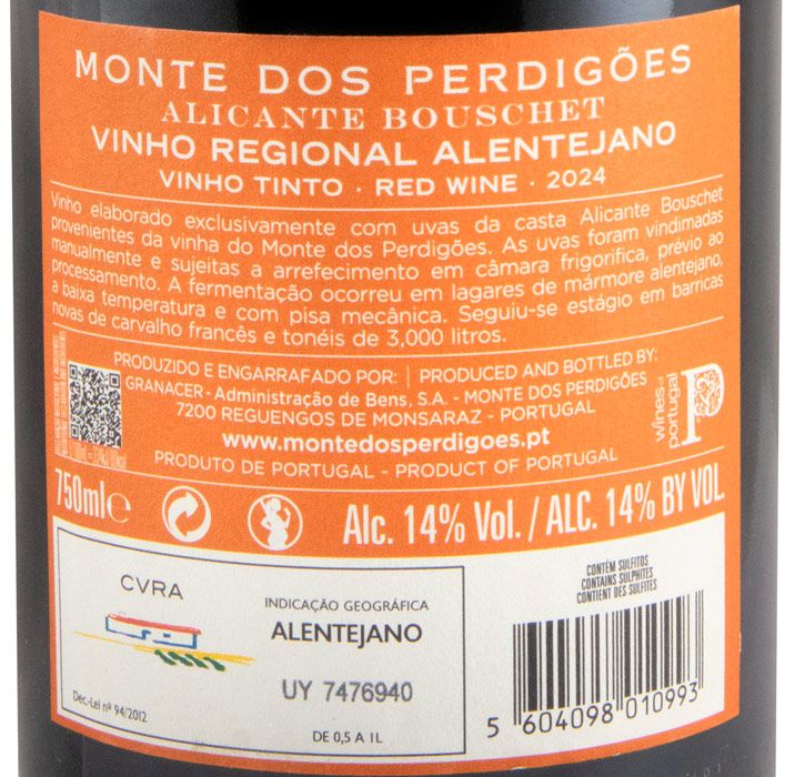 2024 Monte dos Perdigões Alicante Bouschet tinto