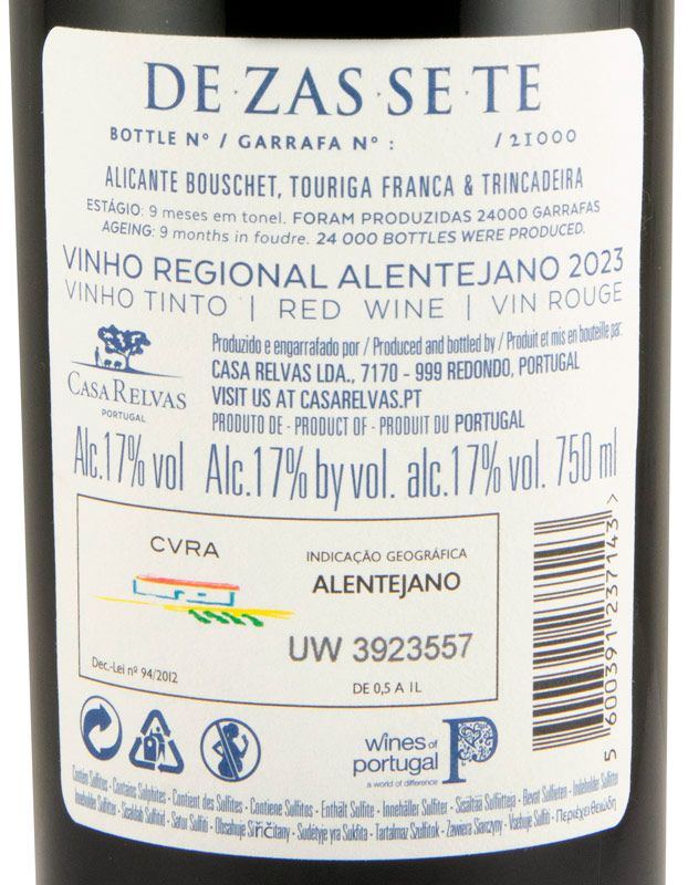 2023 Casa Relvas Dezassete red